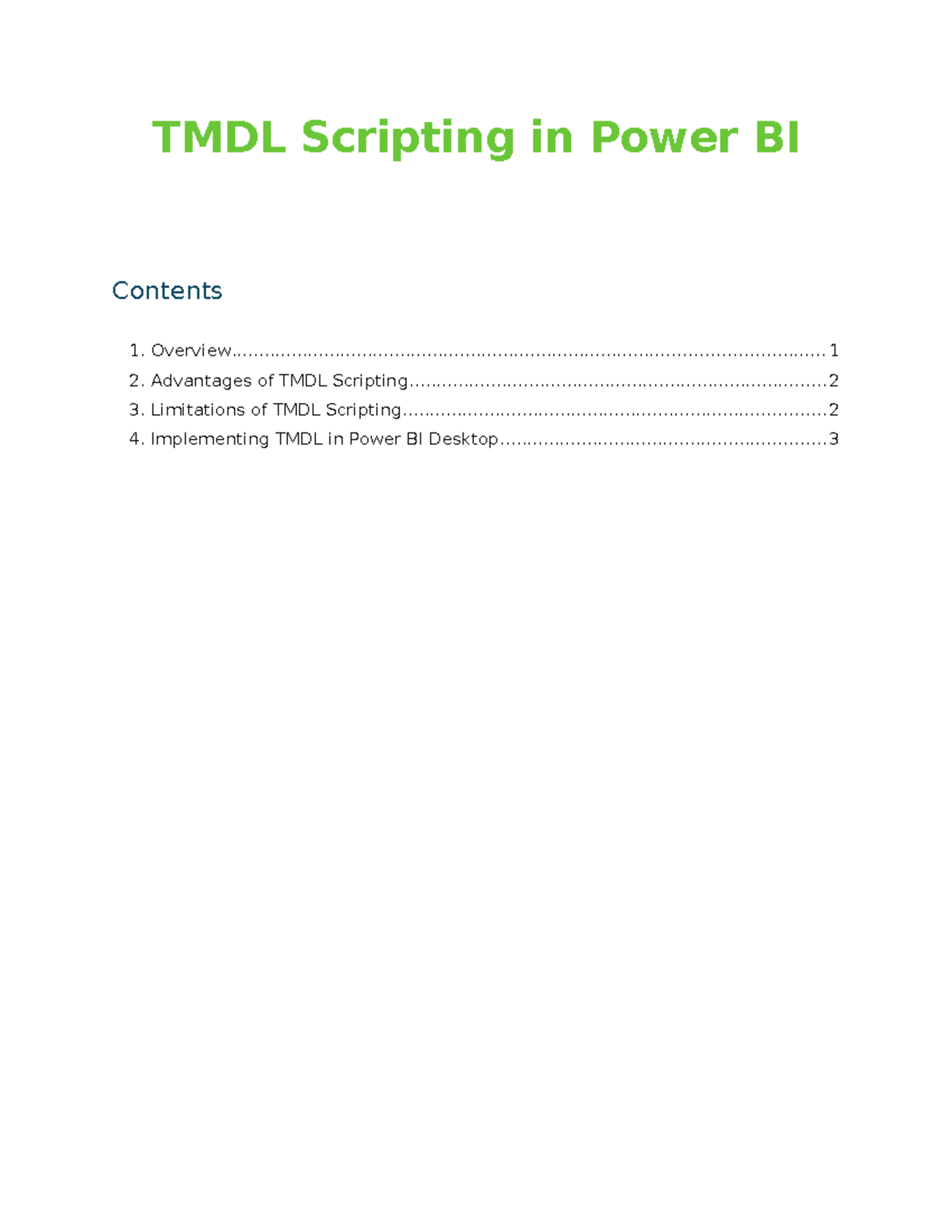 TMDL Scripting in Power BI: Overview, Advantages & Implementation - Studocu