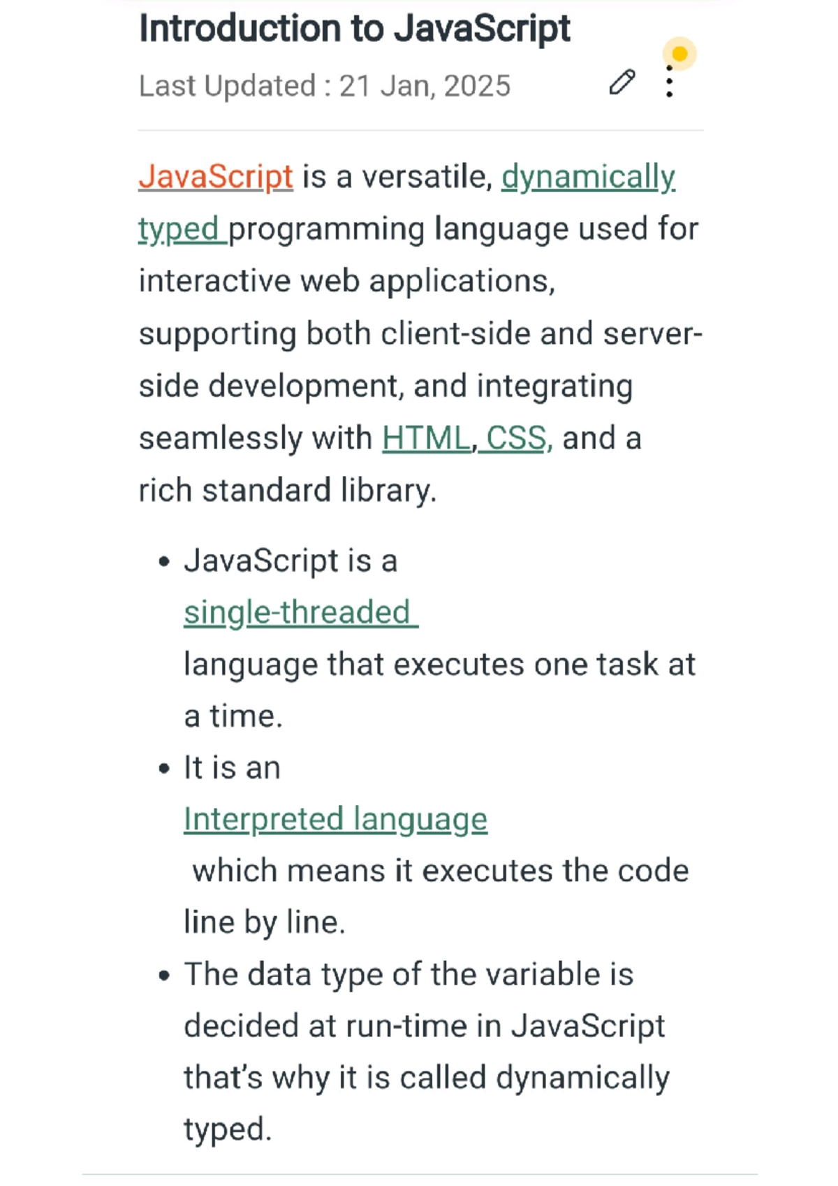 WT UNIT-II Complete Notes: Introduction to JavaScript Essentials - Studocu