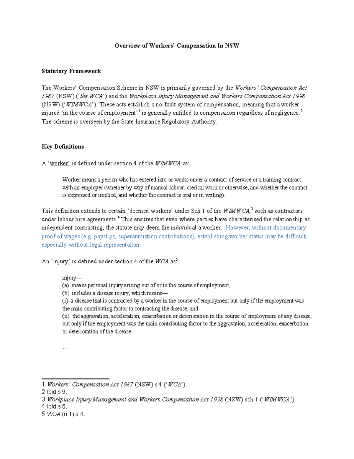 NSW Workers Compensation Framework Overview: Key Aspects and Processes ...