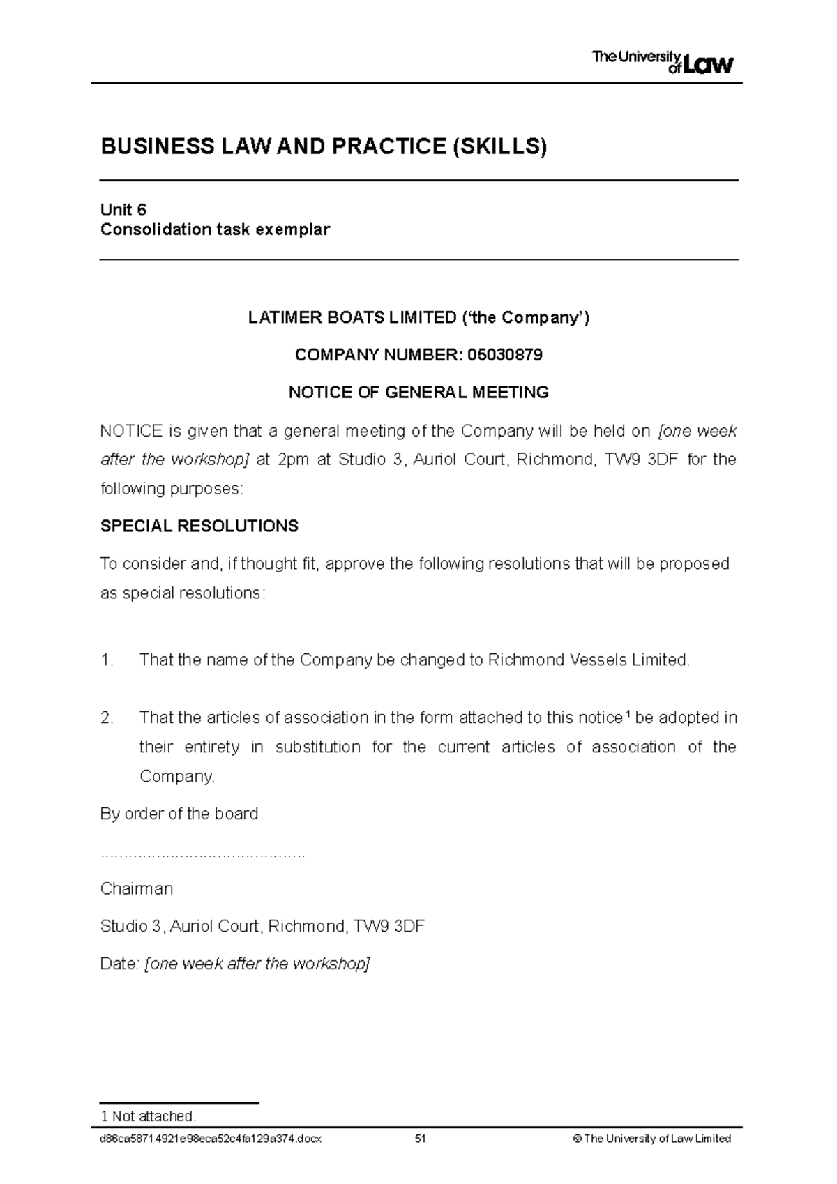 2223 blp u06 ce02 consol task exemplar - BUSINESS LAW AND PRACTICE ...