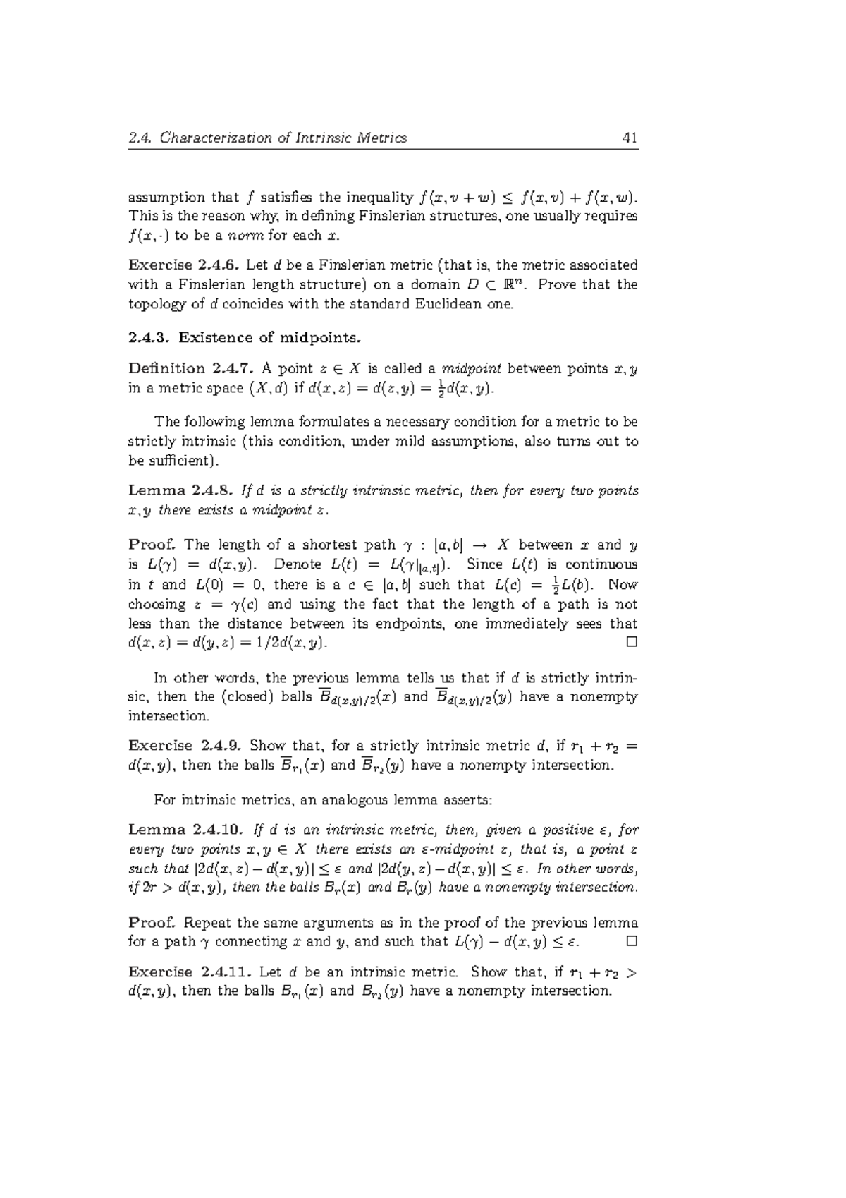 Characterization of Intrinsic Metrics in Metric Spaces Geometry-6 - Studocu