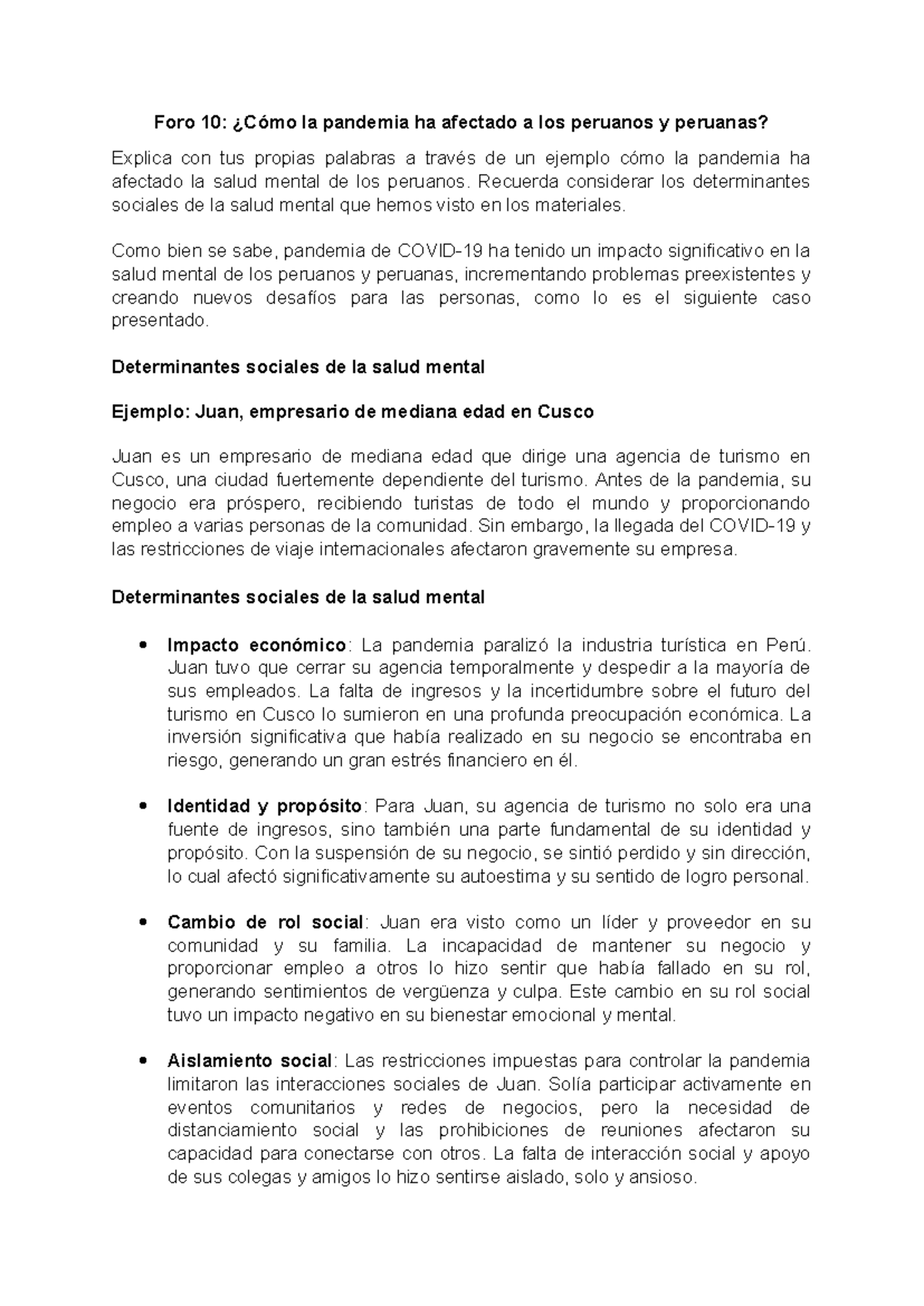 Foro 10: Impacto de la Pandemia en la Salud Mental de los Peruanos ...