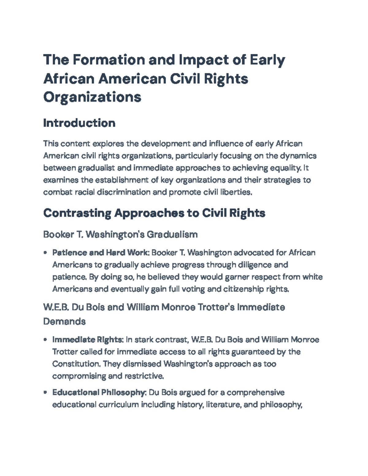 The Formation & Impact of Early African American Civil Rights Orgs ...