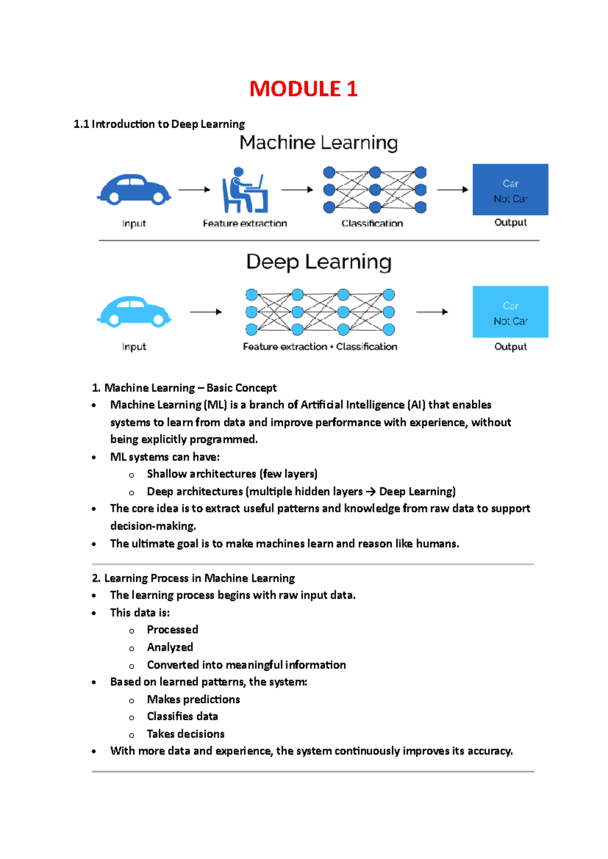 DLRL 1.1: Introduction to Deep Learning Concepts and Techniques - Studocu