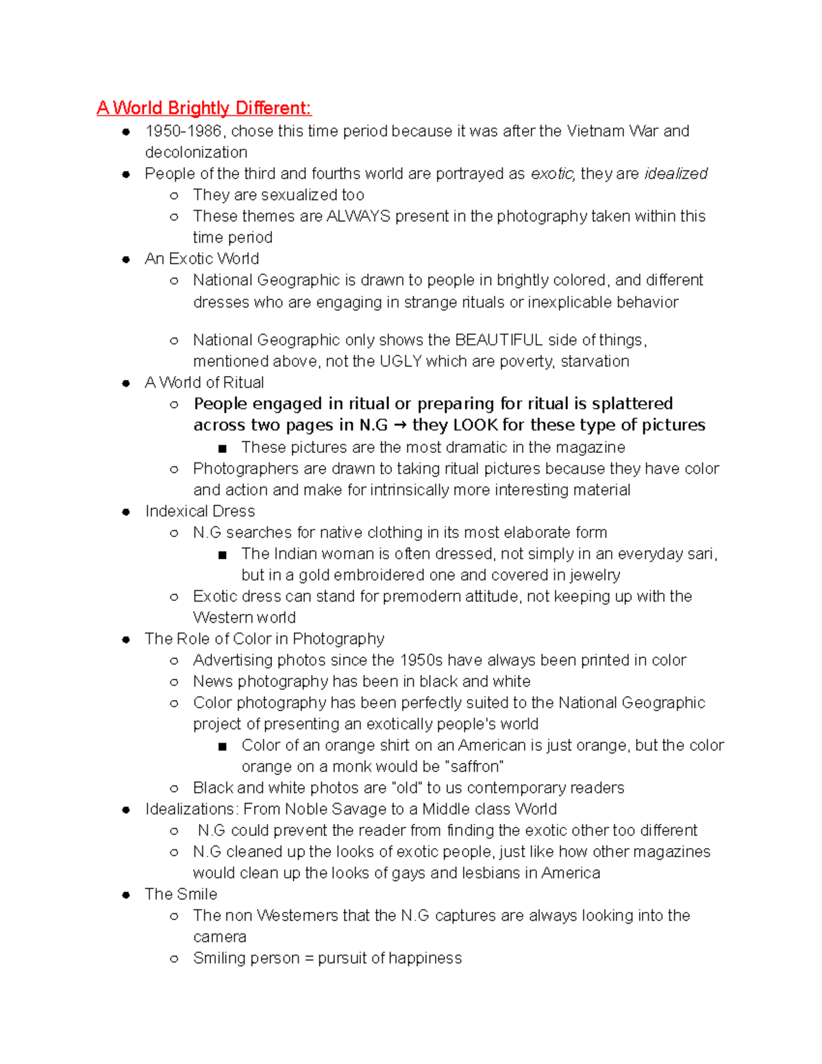 CULT ANT Final Exam Study Notes: The Exotic and Cultural Perspectives ...