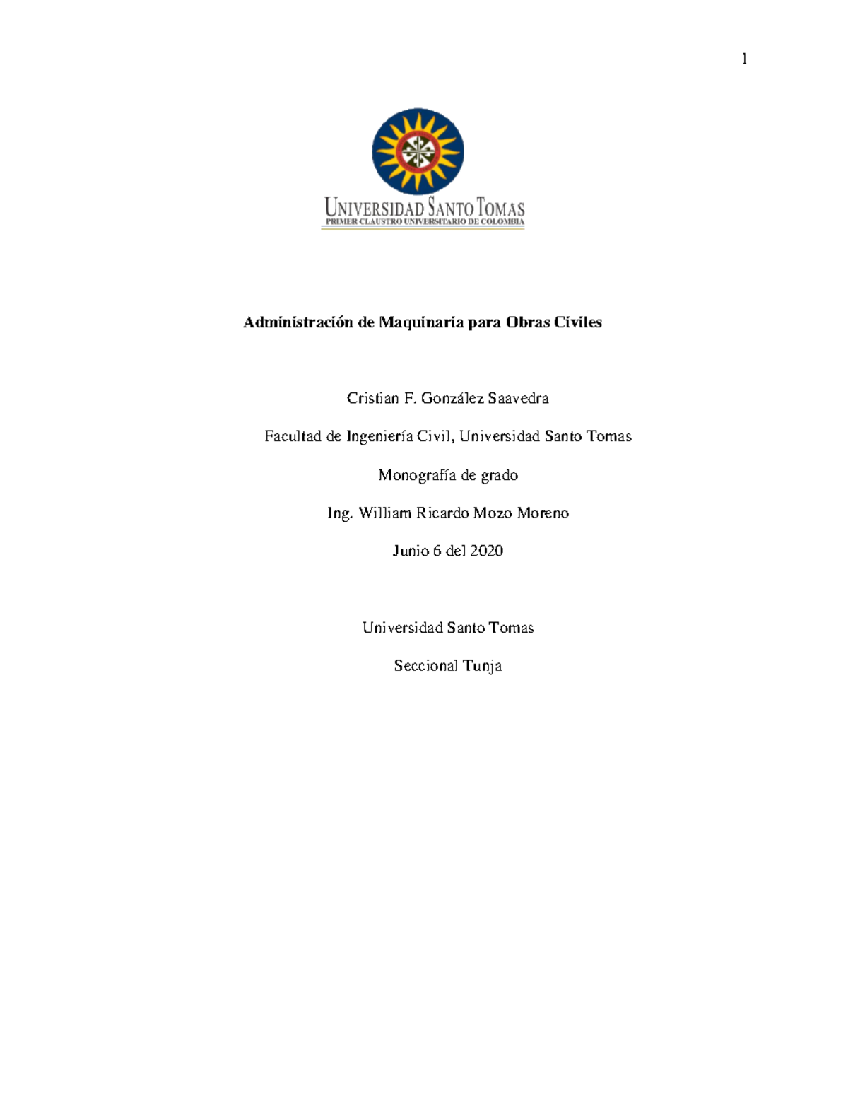 Administración de Maquinaria en Obras Civiles - Monografía de Grado - Document Preview