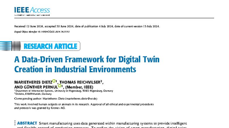 A Data-Driven Framework for Digital Twin Creation in Industrial ...