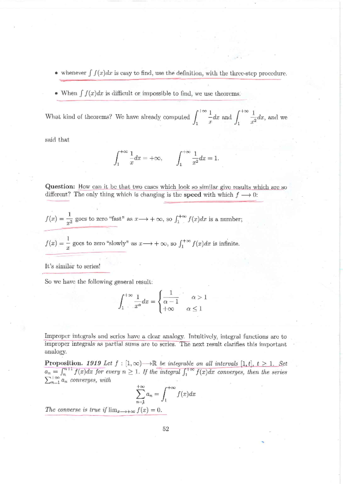 Improper Integrals and Series: Key Theorems and Criteria (Intcalc 7 ...