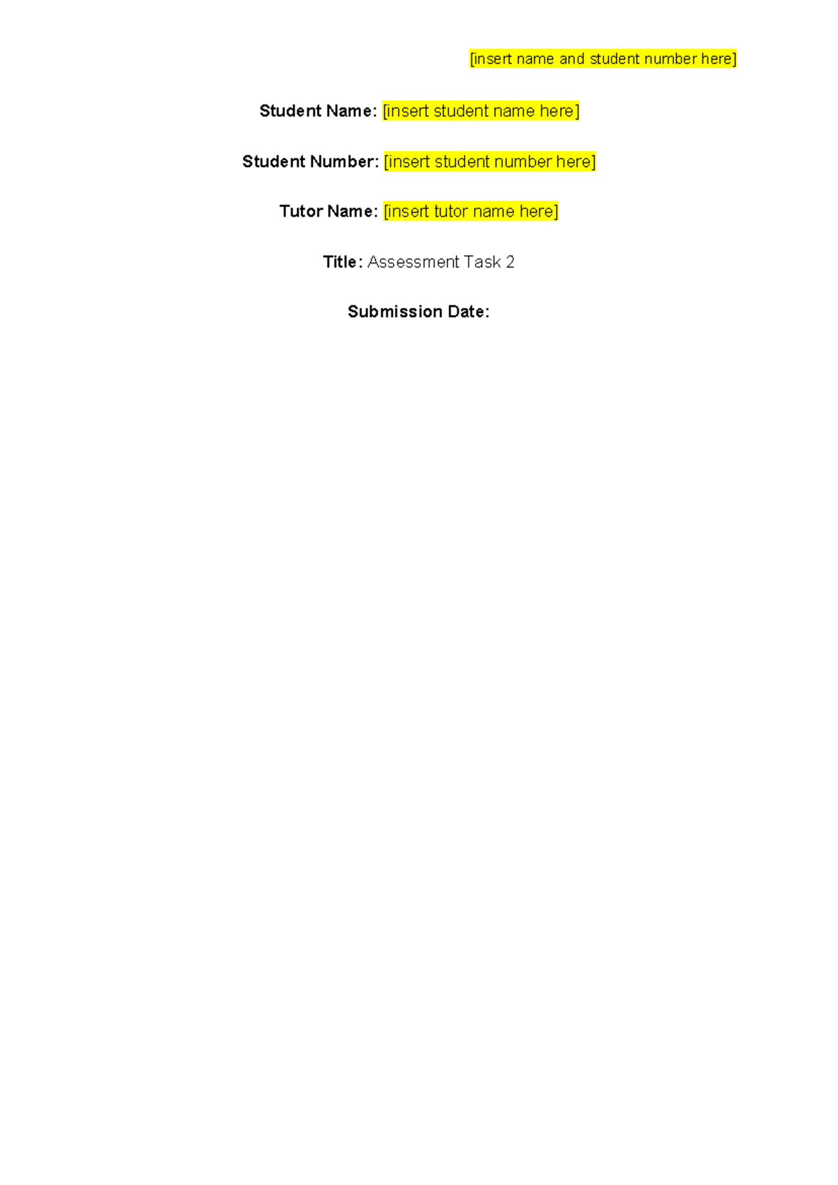 21227 I&E Assignment 2 Template S24 - Student Name: [insert student ...