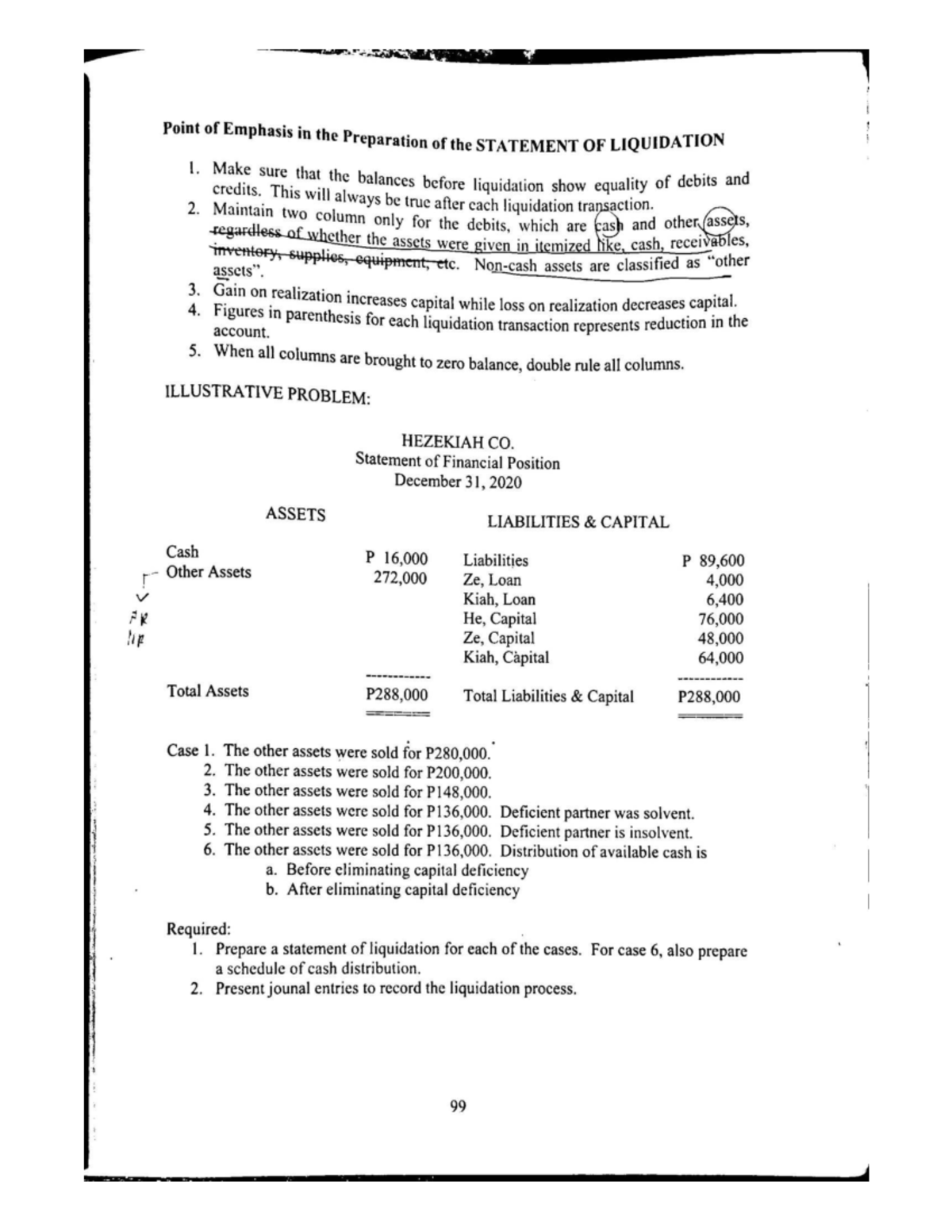 Liquidation Process Overview: STATEMENT OF LIQUIDATION Example Far2 ...