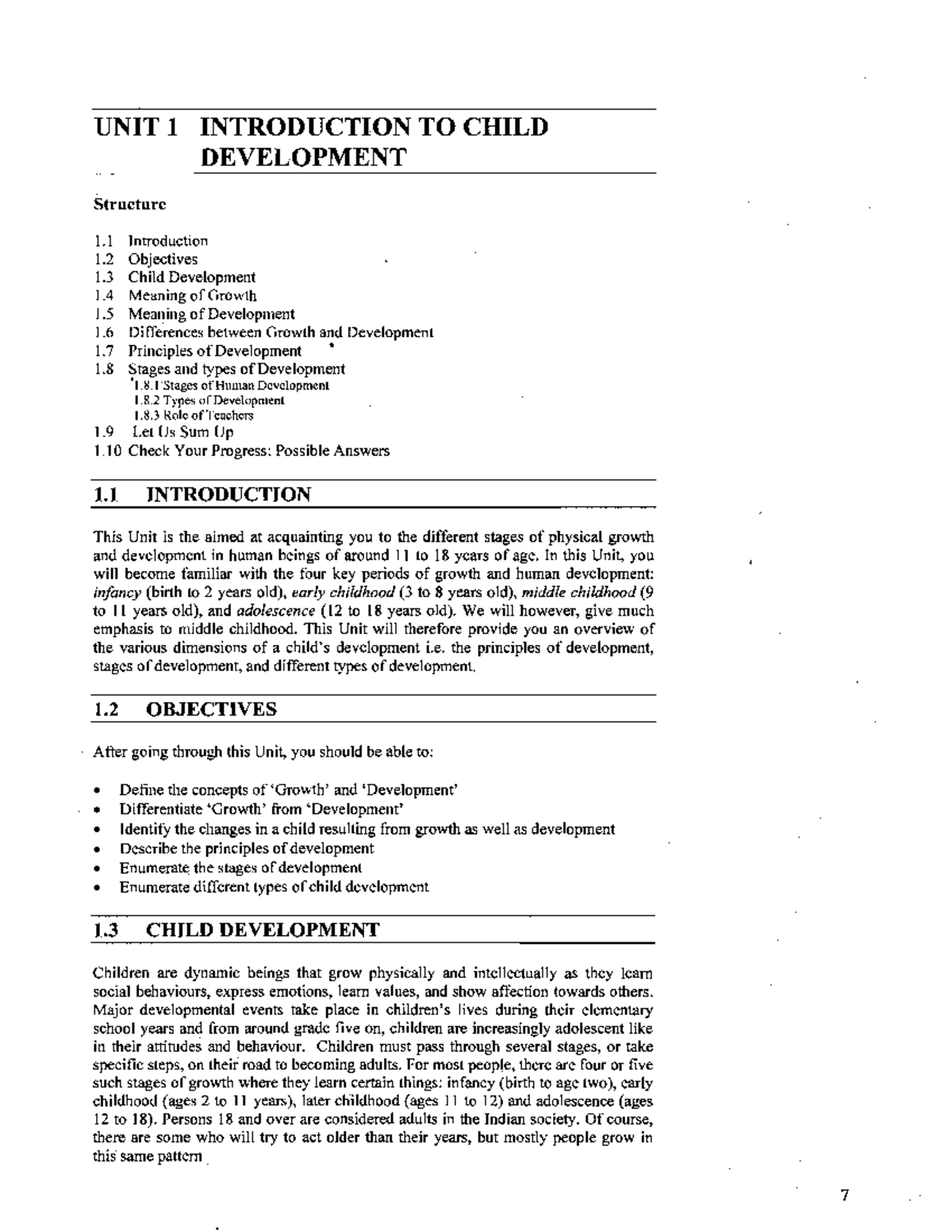 Introduction to Child Development - Unit 1 Overview (EDU101) - Studocu