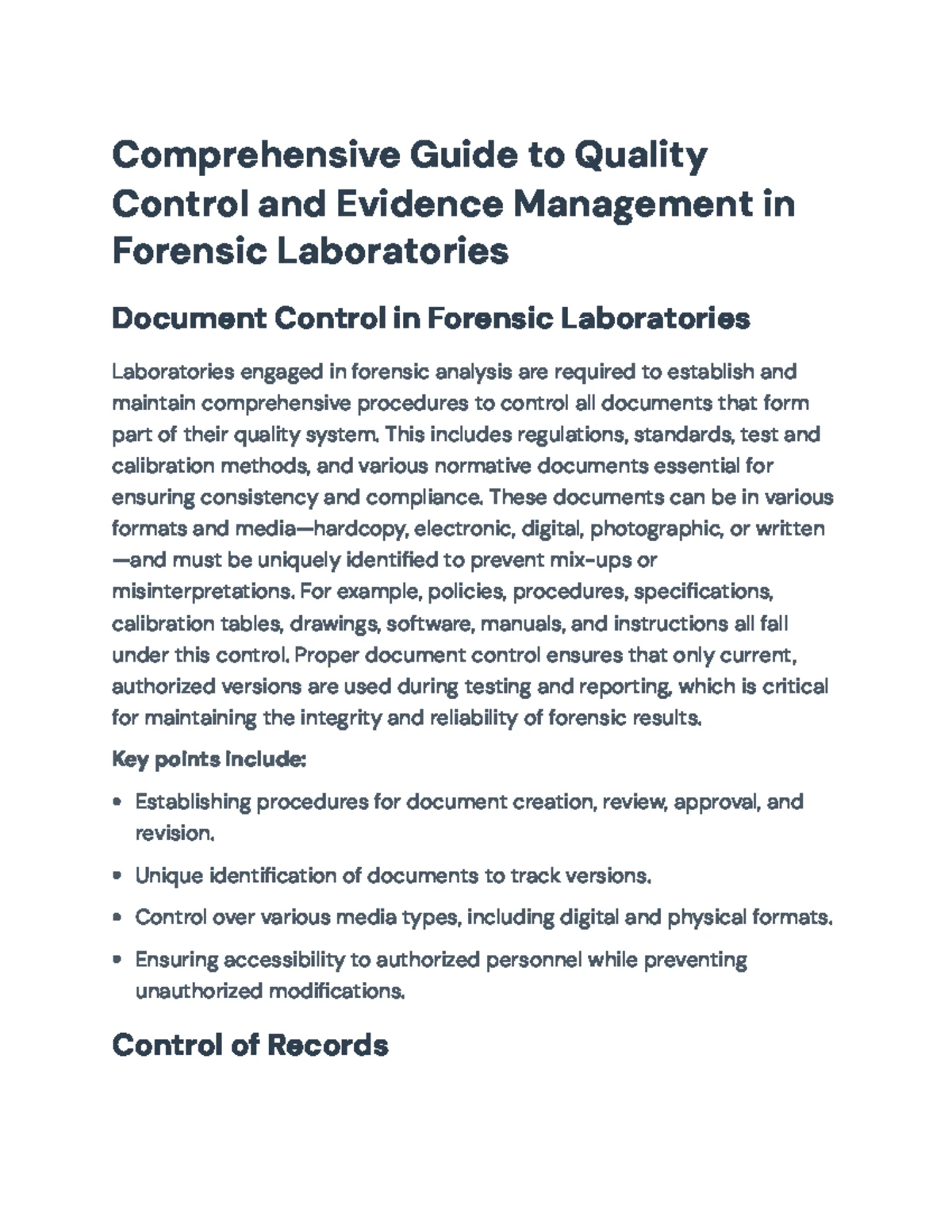 Comprehensive Guide to Laboratory Quality Management Systems (LAB 101 ...