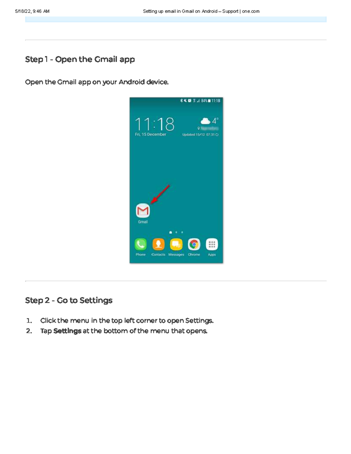 Gmail Setup Guide for Android Devices: Step-by-Step Instructions - Studocu