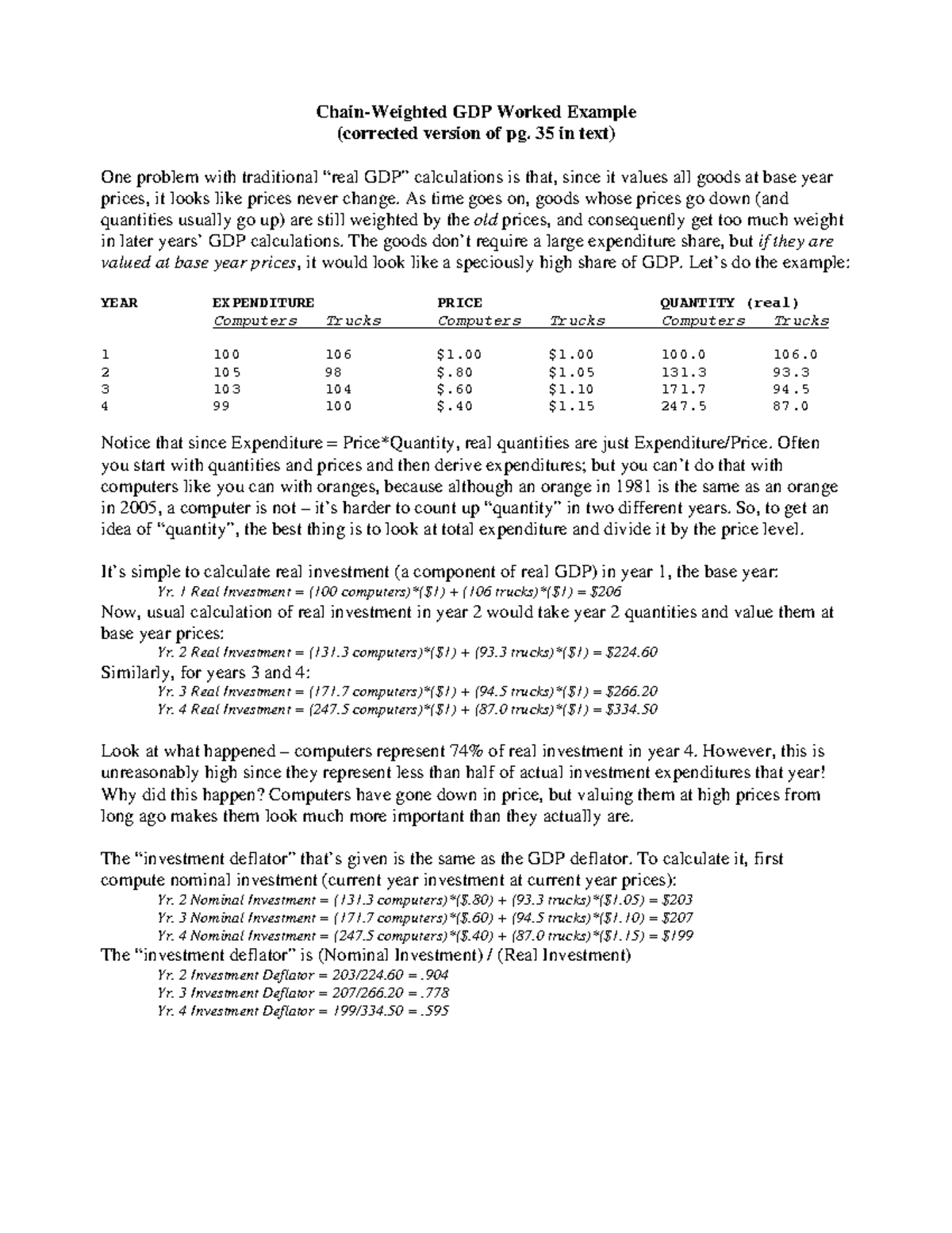 Chain-Weighted GDP: Worked Example and Calculation Analysis - Studeersnel