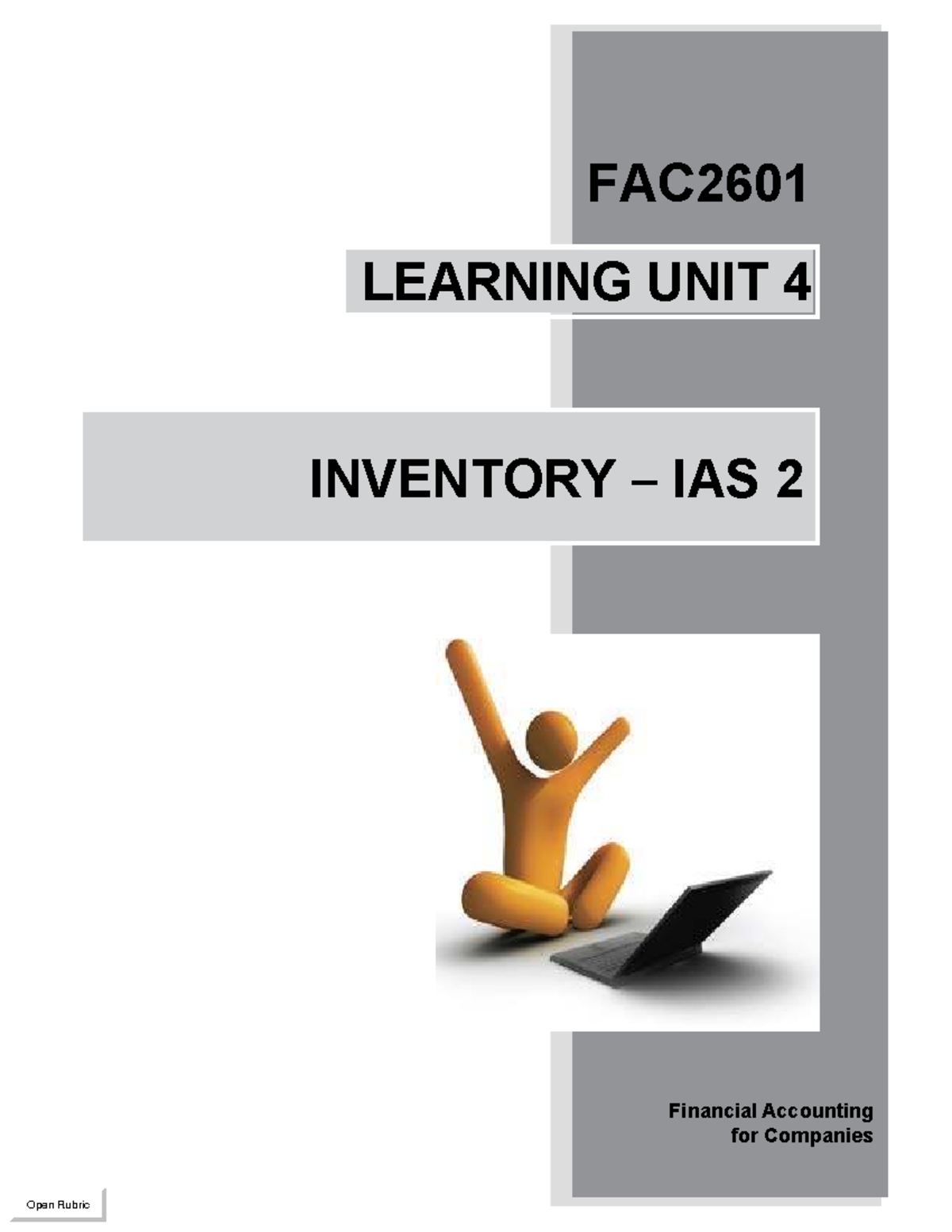 FAC2601 LEARNING UNIT 4: IAS 2 Inventory Measurement and Recognition ...