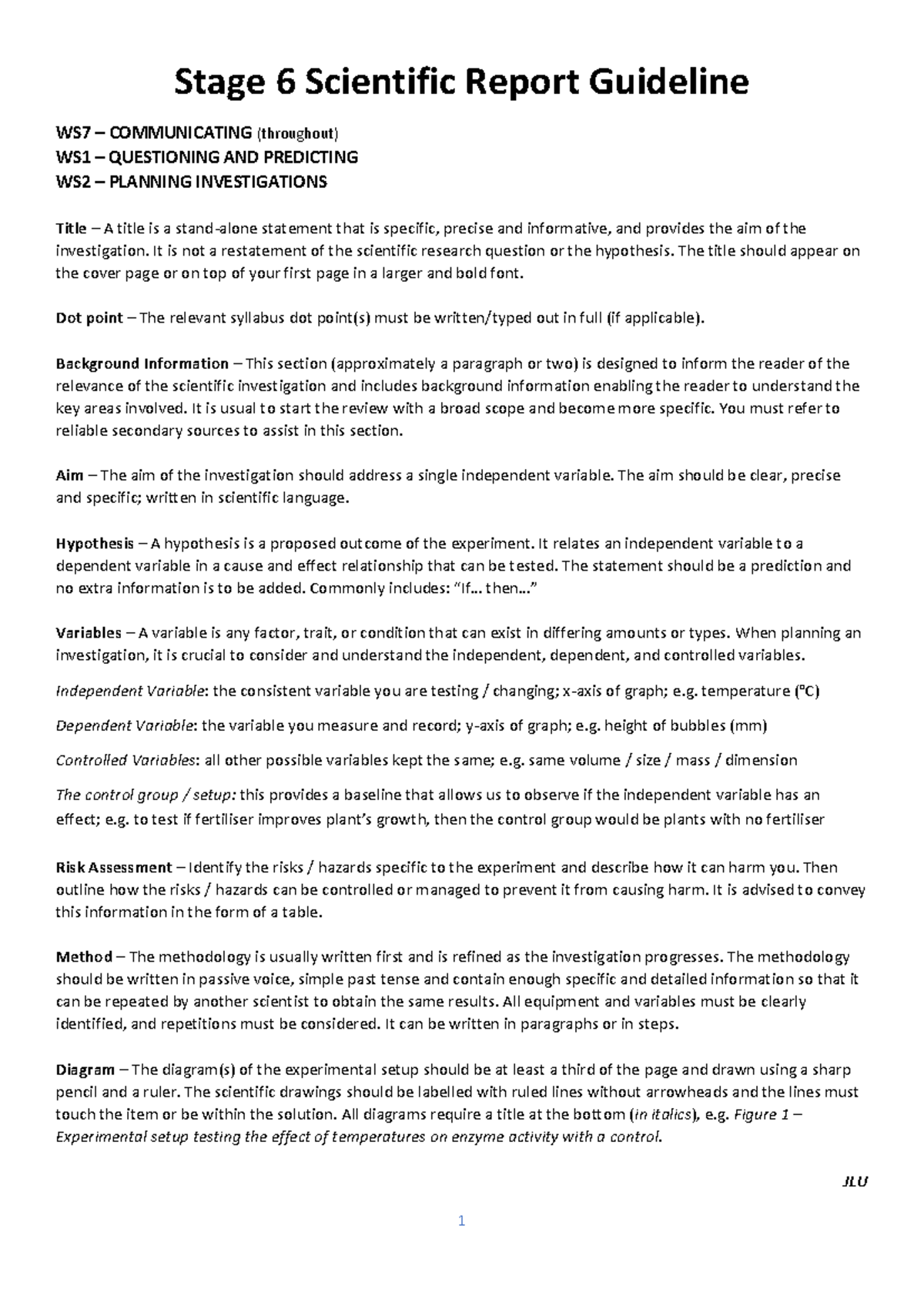Stage 6 Scientific Report Guideline 2021 v2 - Stage 6 Scientific Report ...