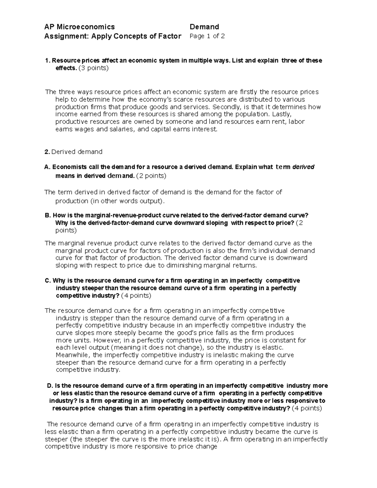 6.1.5 - apex learning - AP Microeconomics Assignment: Apply Concepts of ...