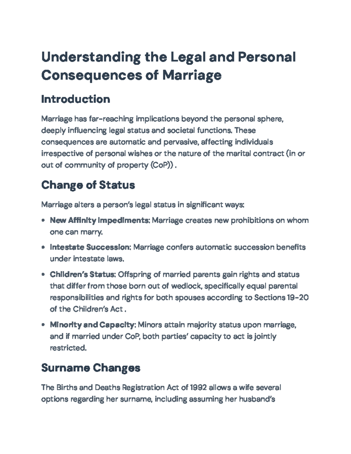 Understanding Legal & Personal Implications of Marriage: A ...