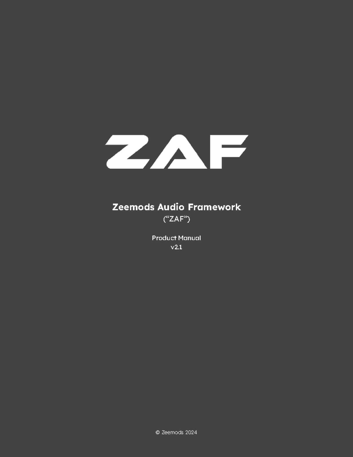 ZAF Manual v2.1 - Zeemods Audio Framework Guide 2024 - Studocu
