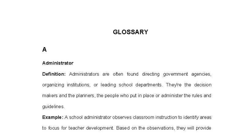 Glossary of Educational Terms for Course ED 101 - Studocu