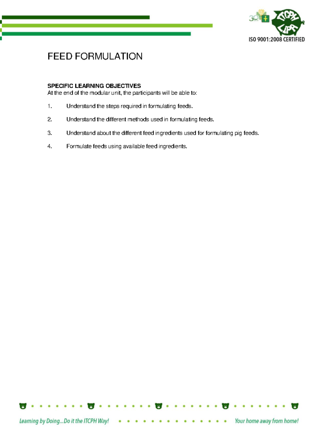 Feed Formulation Manual 2017: Comprehensive Guide for Pig Feeds - Studocu