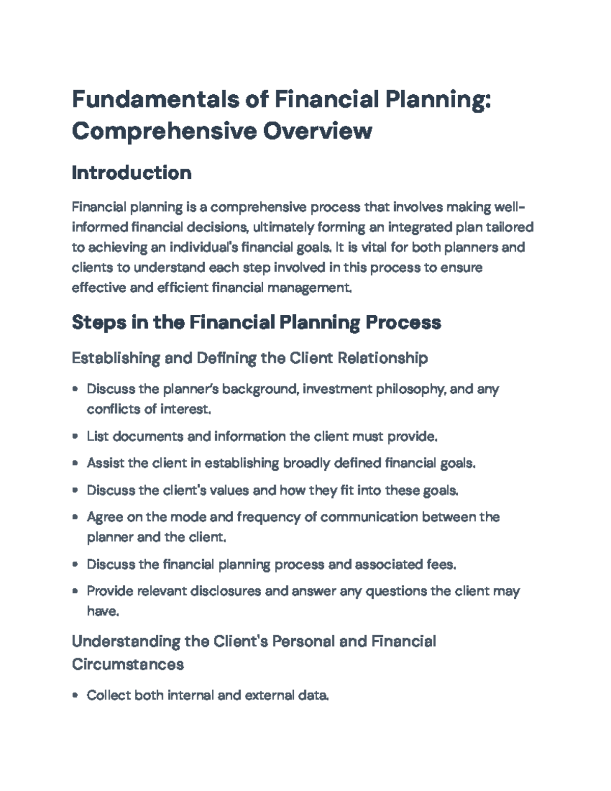 Fundamentals of Financial Planning: Comprehensive Overview & Key Steps ...