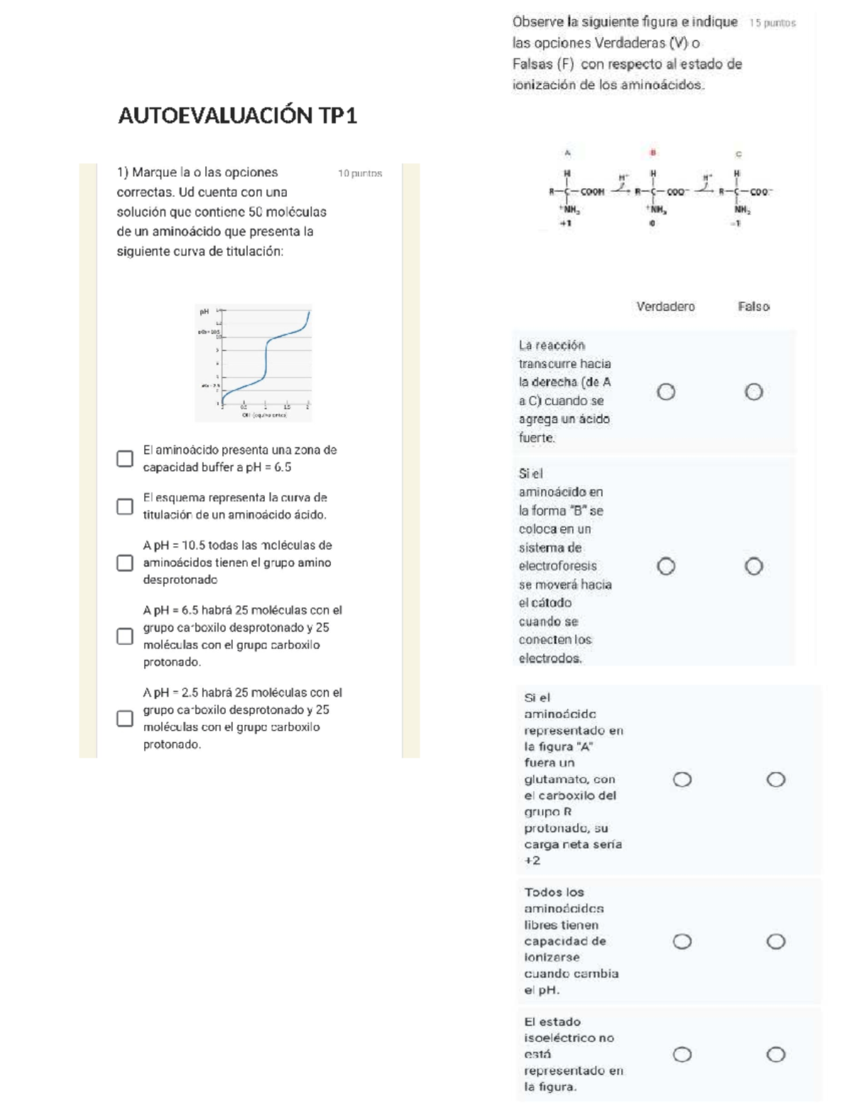 Autoevaluación TP1: Estado de Ionización de Aminoácidos y Estructura de ...