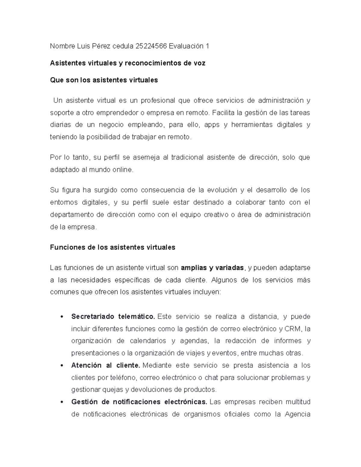 Evaluación 1: Asistentes Virtuales y su Impacto en la IA - Studocu