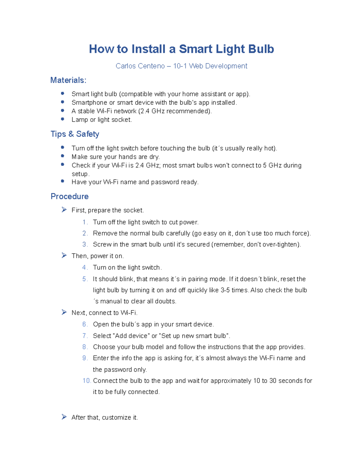 How to Install a Smart Light Bulb - Web Dev Guide - Studocu