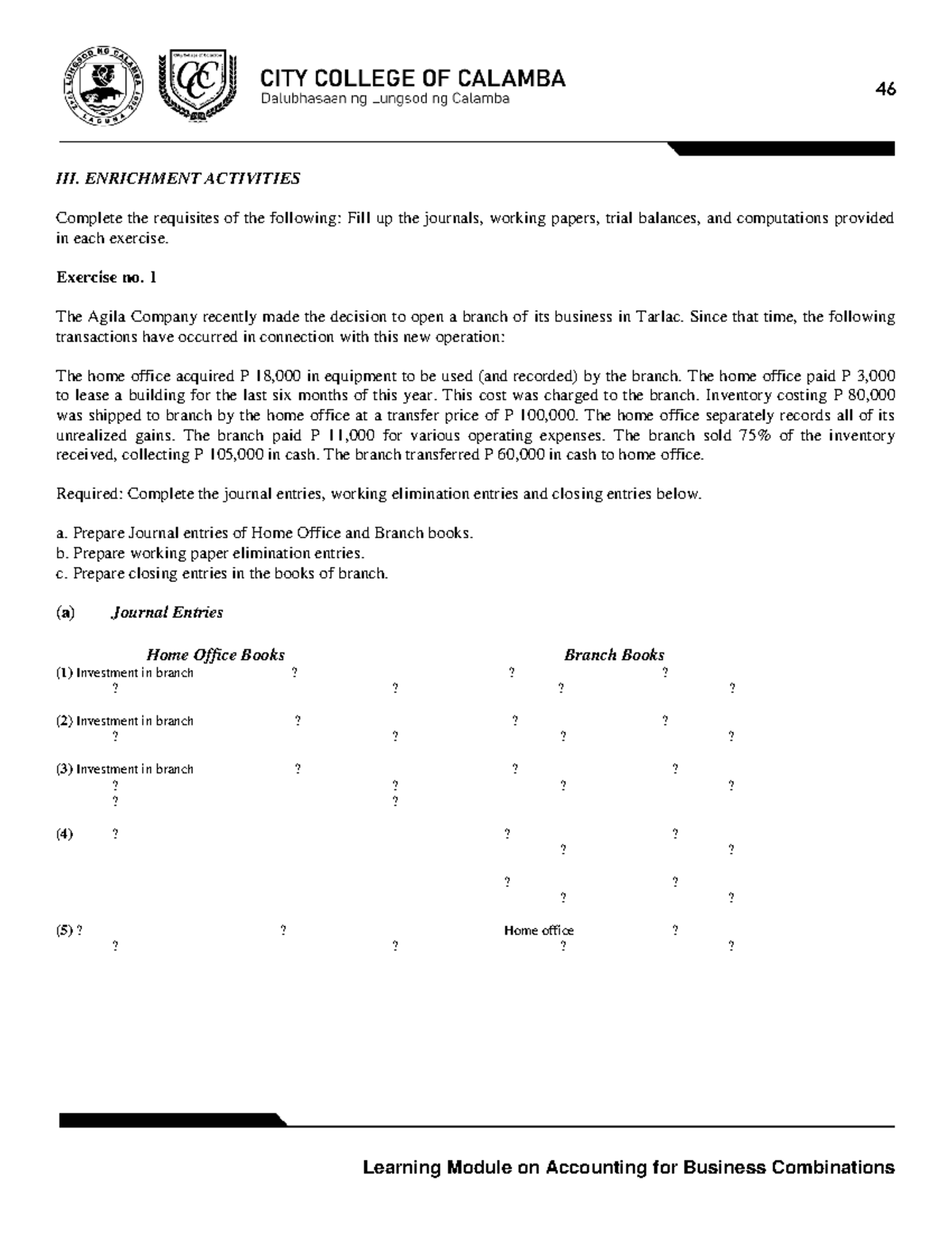 Ex.no.1 - Journal Entries and Working Papers for Accounting - Studocu