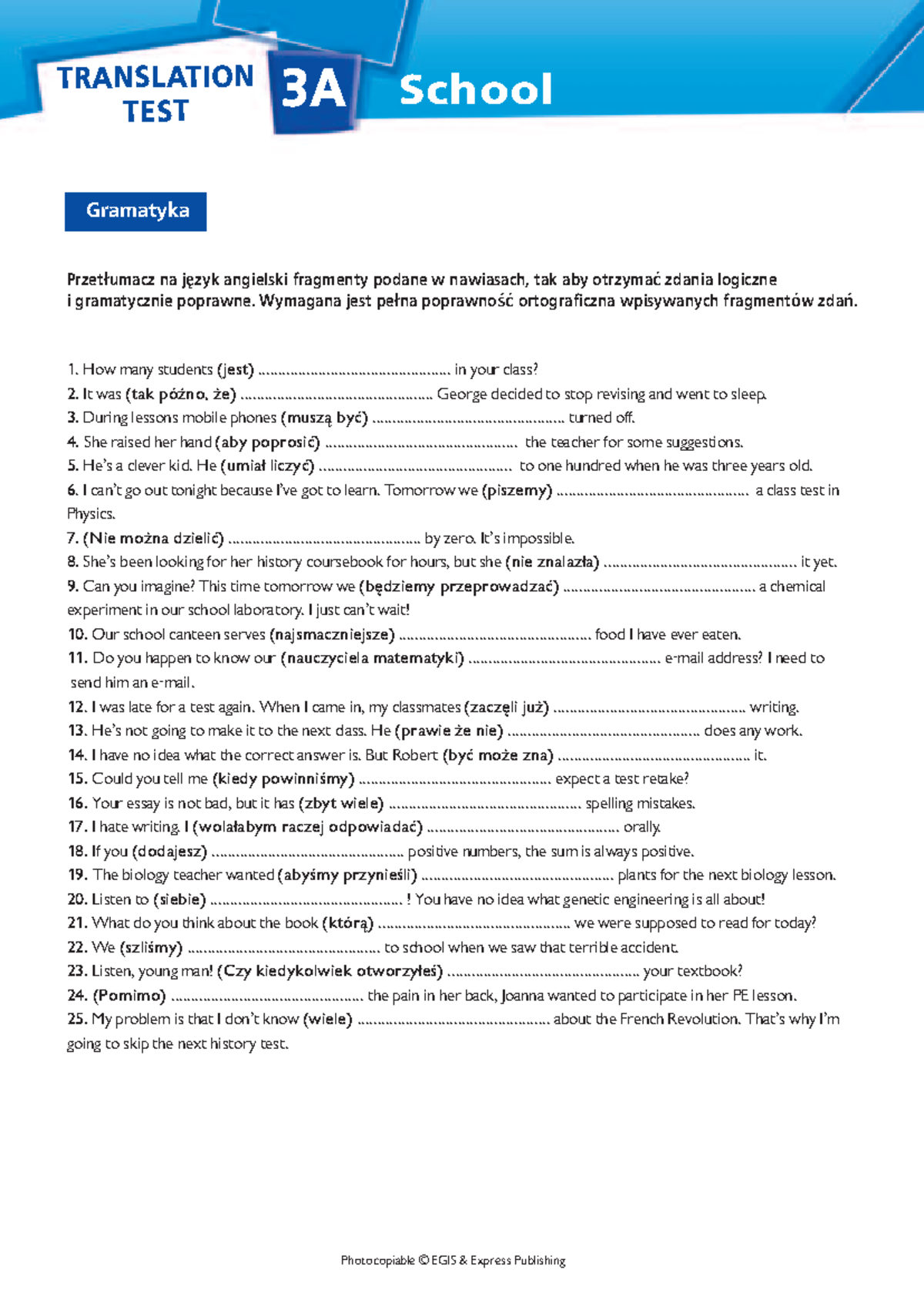3A Translation Test 2 - Exercises on Language Proficiency - Studocu