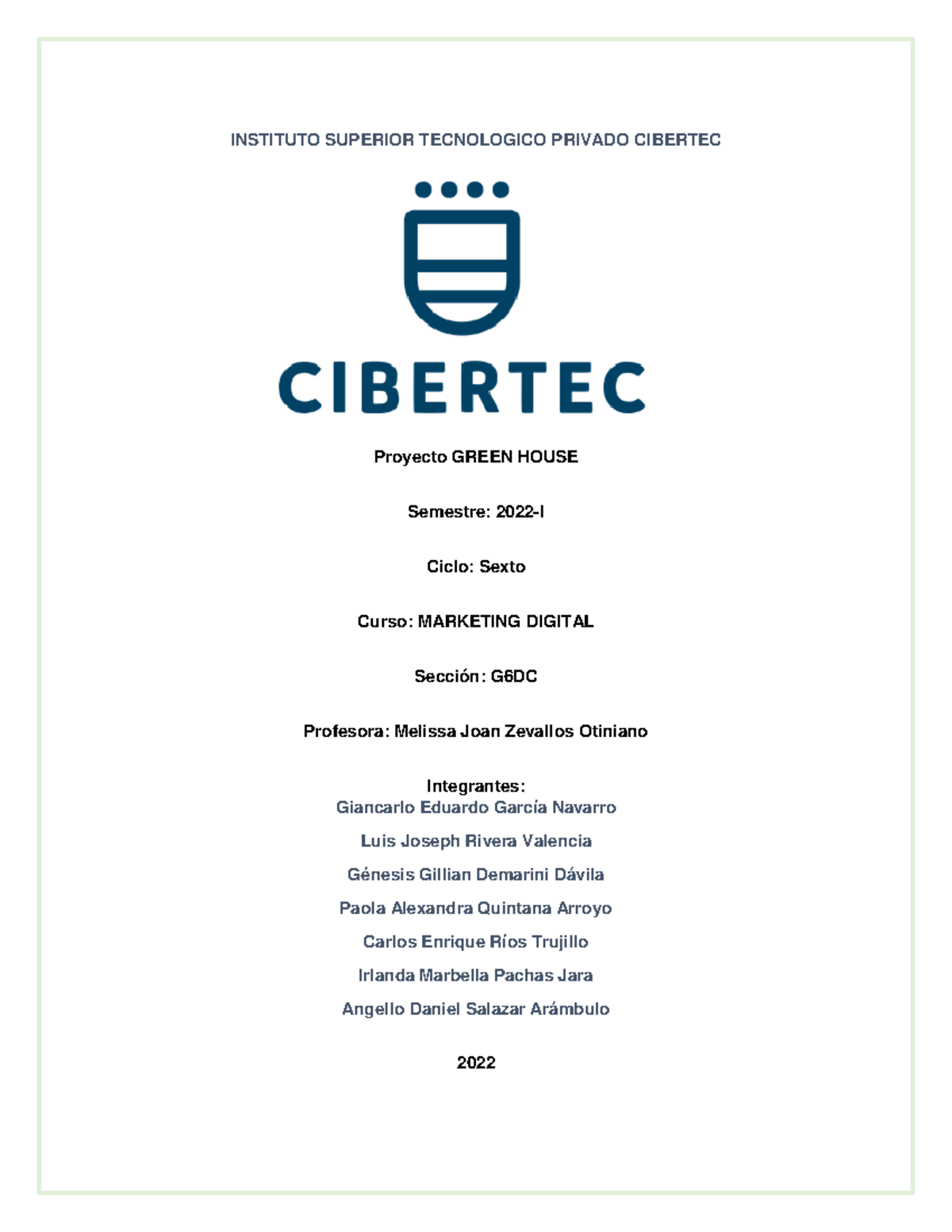 Proyecto Final - Marketing Digital: Estrategias y Desarrollo 2022-I - Document Preview