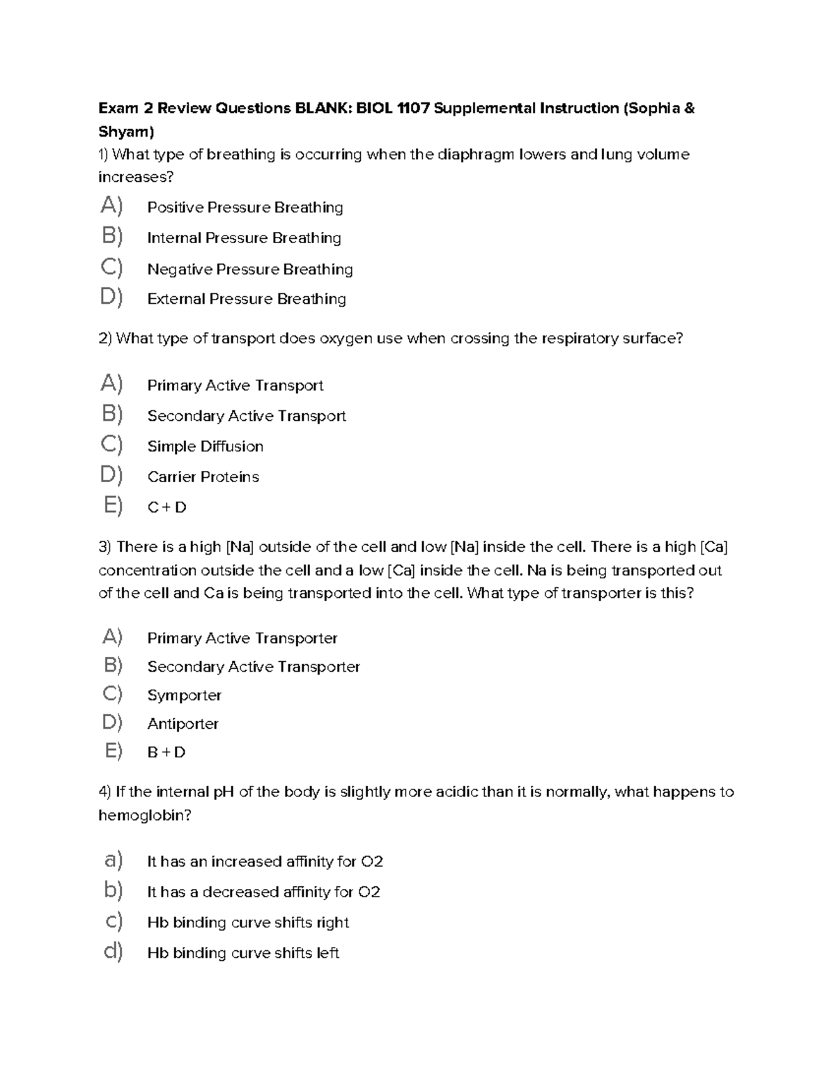 BIOL 1107 Exam 2 Review Questions and Key Concepts - Studocu