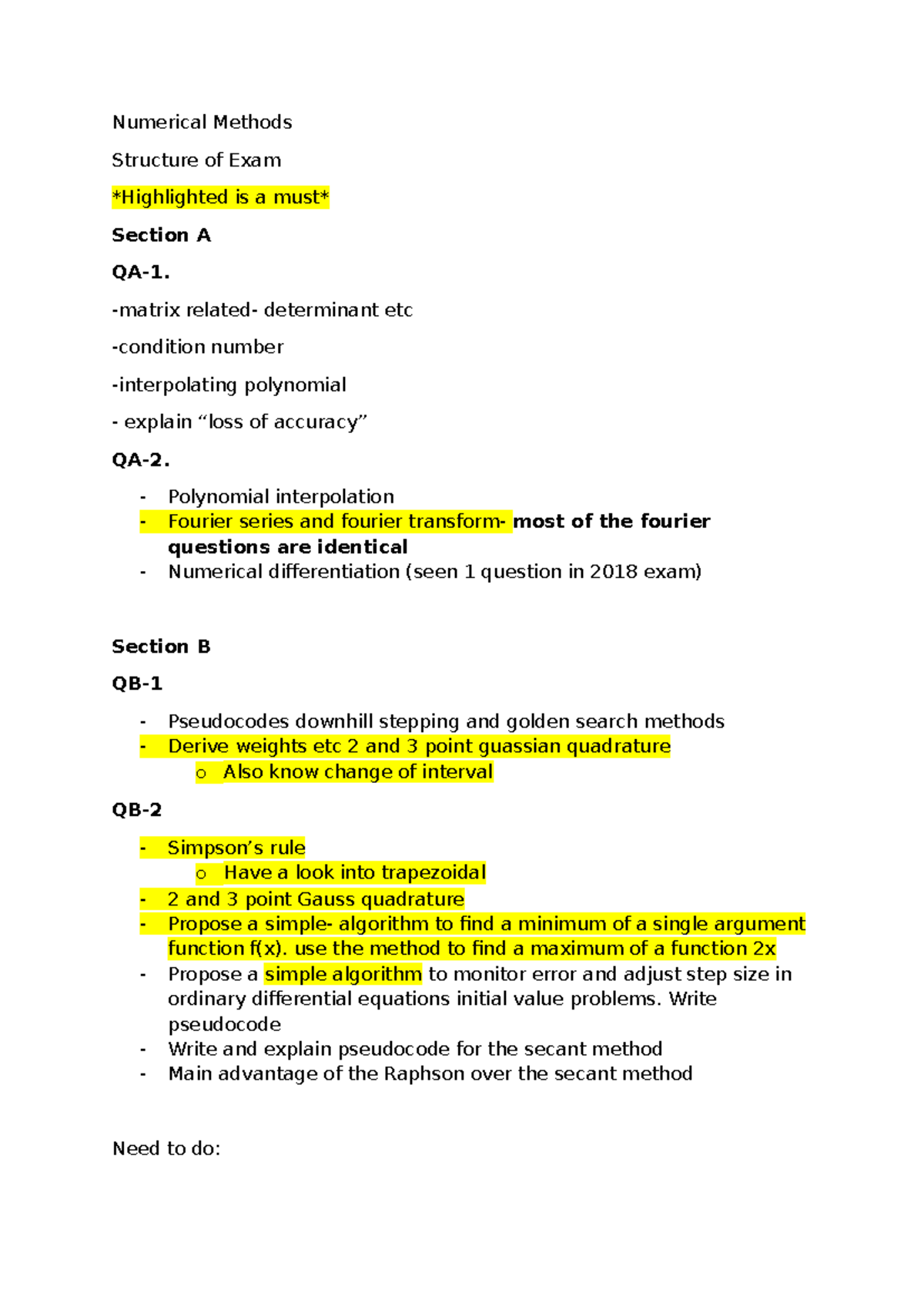 Numerical Methods Exam Notes: Key Concepts & Strategies - Studocu