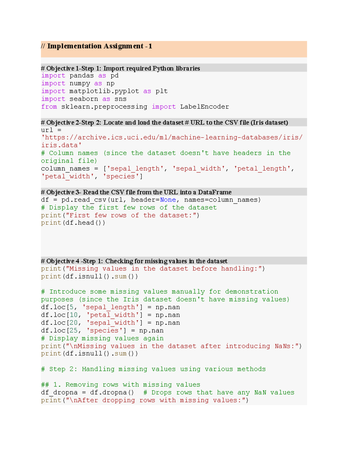Dsbda Assignment 1 Implementation Assignemnt 1 - // Implementation ...