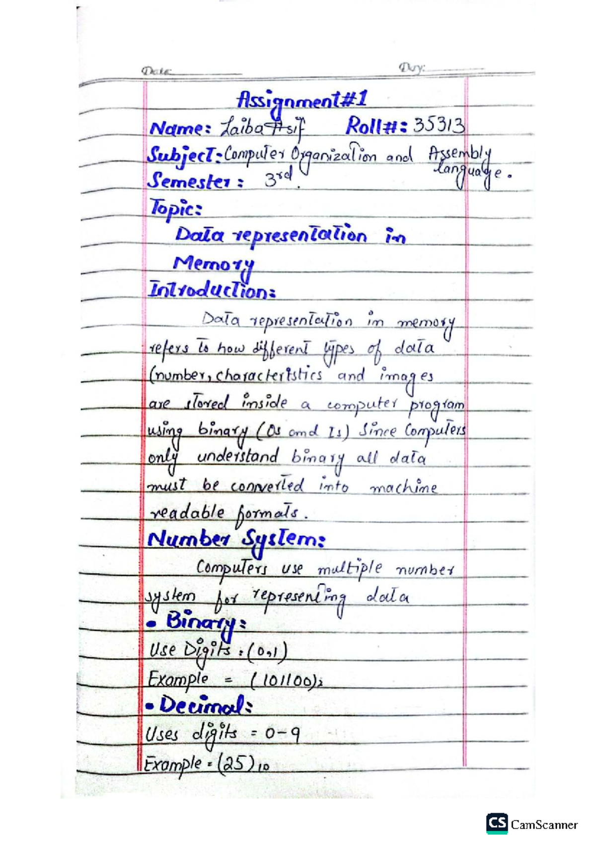 Assembly Assignment 1 - Data Representation Techniques - Studocu