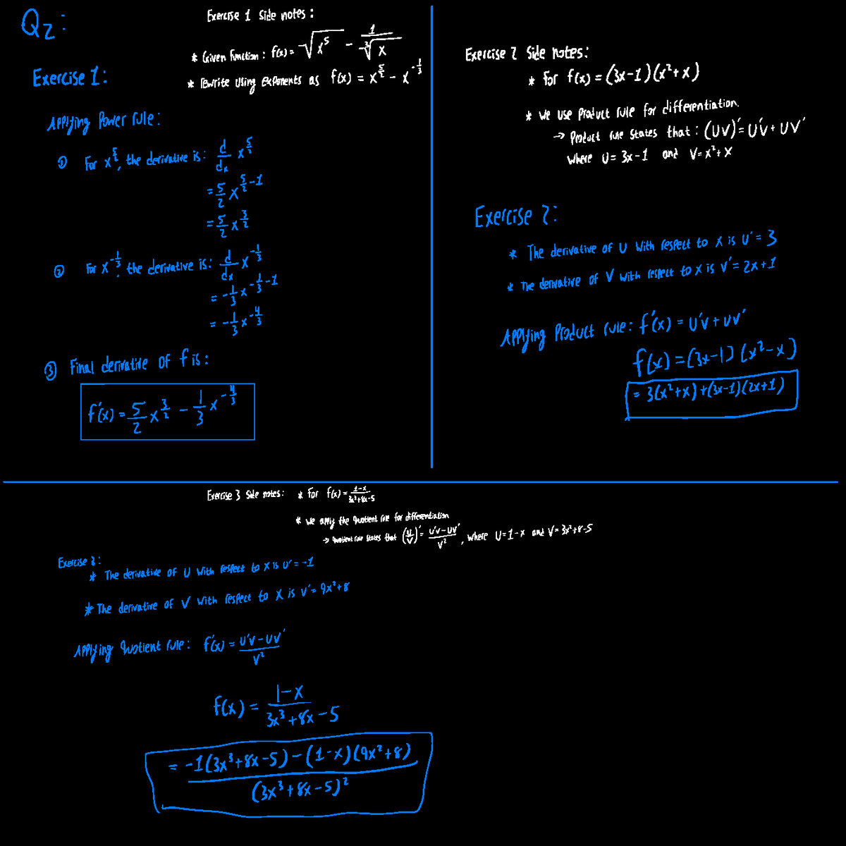 R2 Exercise 1: Derivatives and Product Rule Notes - Studocu