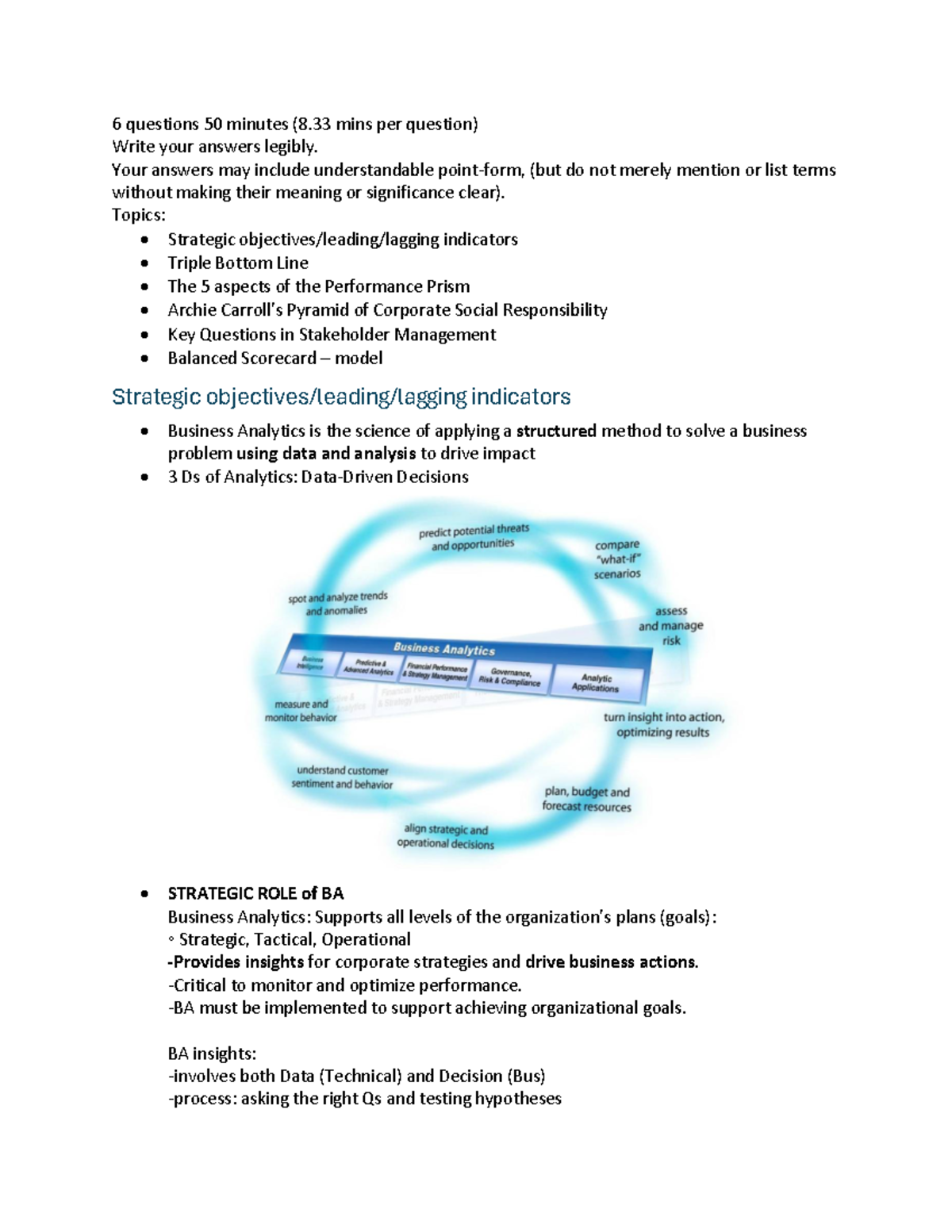 Business Analytics (BA) Midterm Study Guide: Key Concepts & Frameworks ...