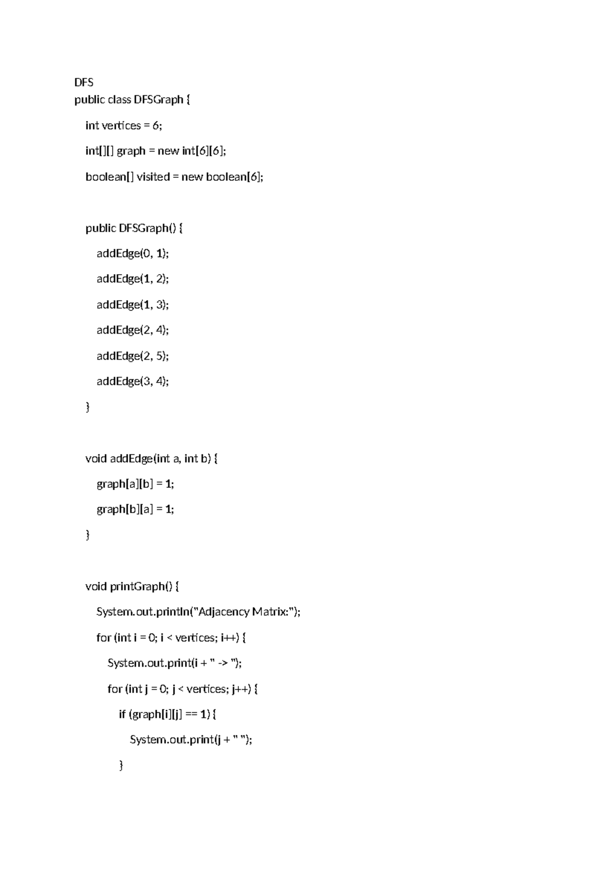 HPC Program: DFS and Merge Sort Implementations in Java - Studocu