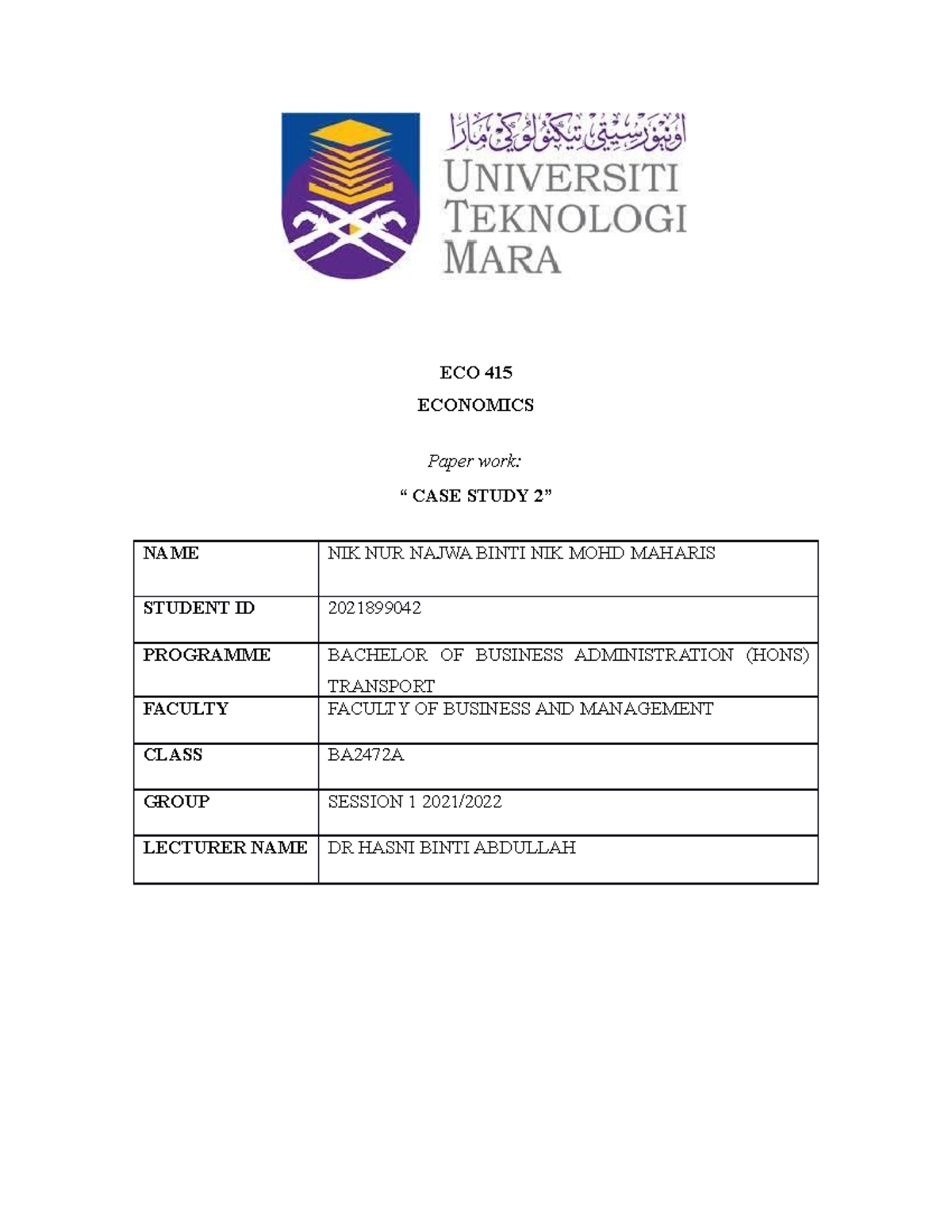 ECO 415 Case Study: Analysis of Maximum and Minimum Pricing - Studocu