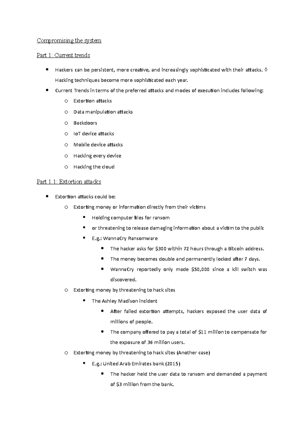 Week 4 - Current Trends in Hacking: Attacks & Compromising Systems ...
