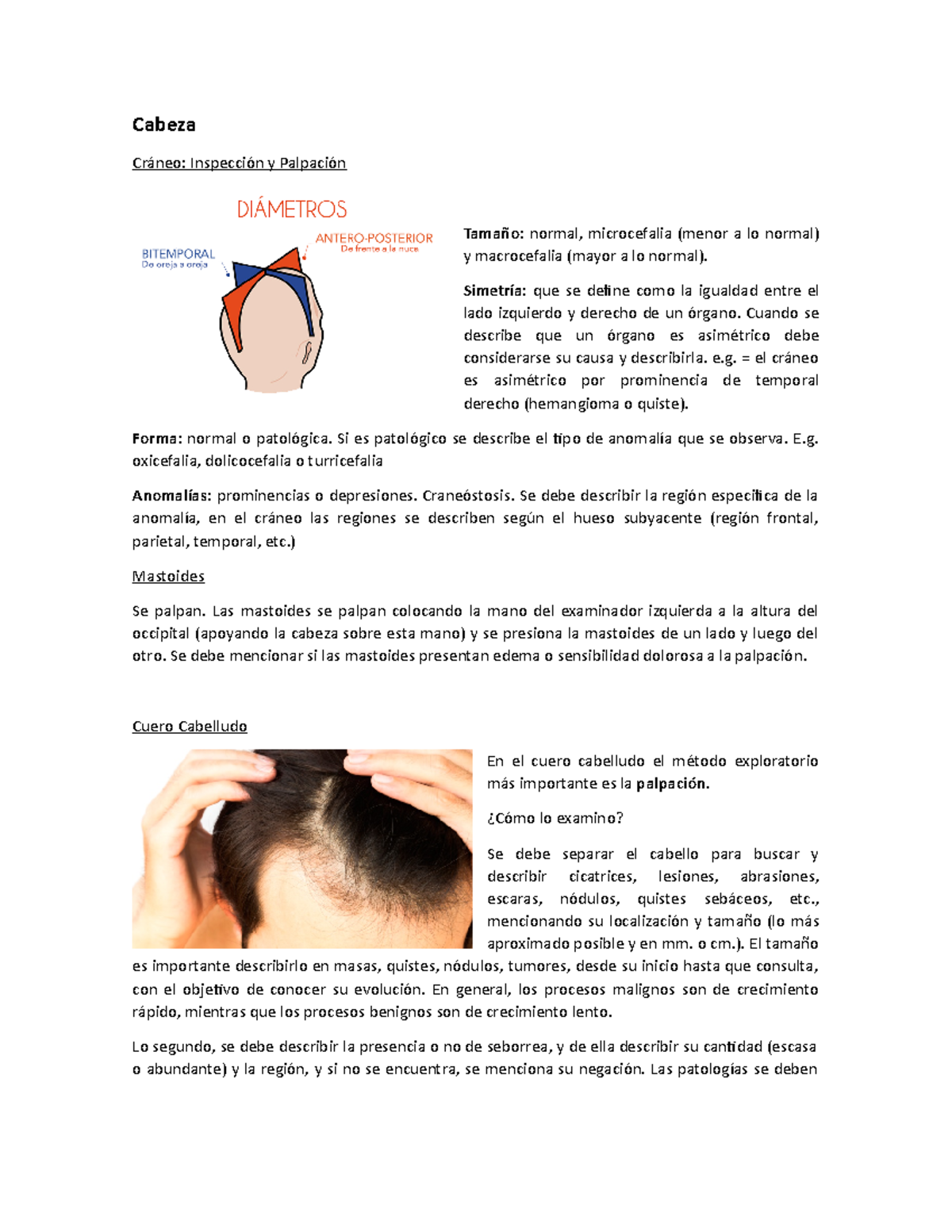Examen Final SEM-123: Resumen sobre Semiología Médica en Cabeza - Document Preview