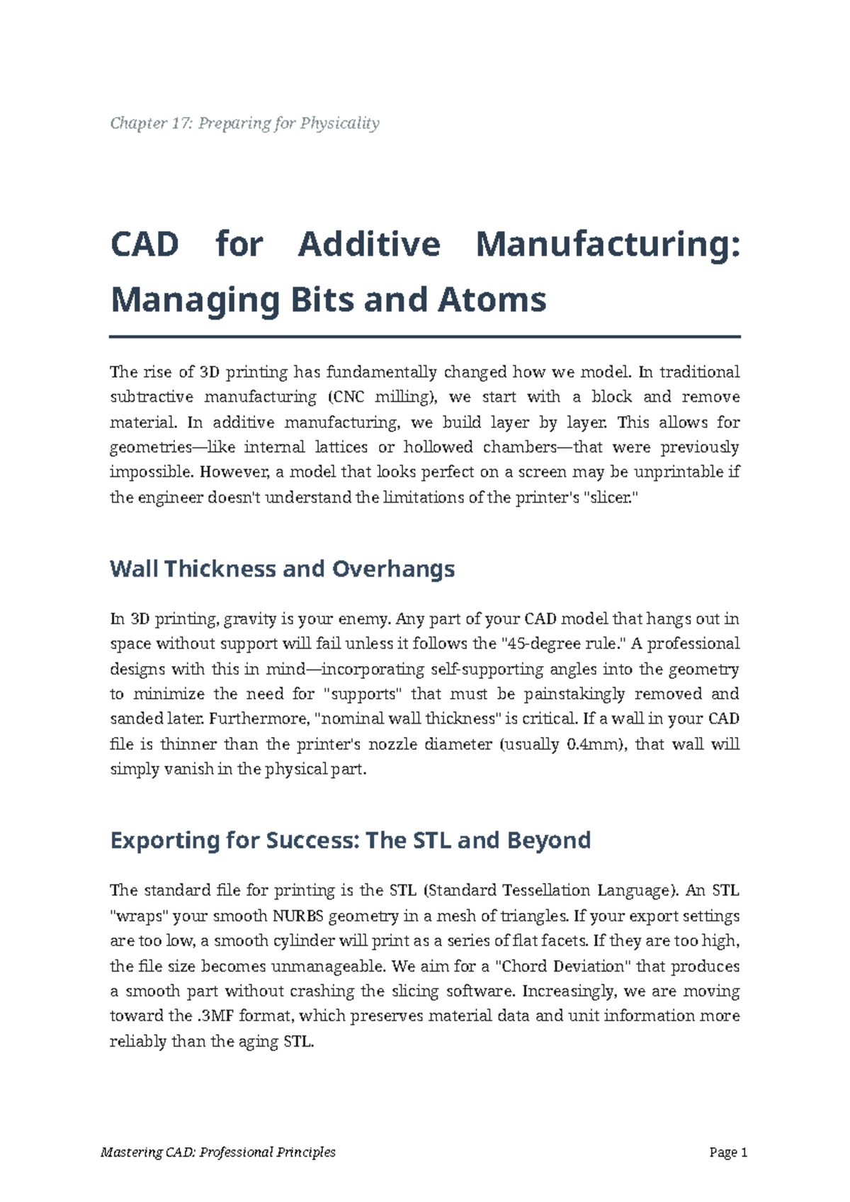 Chapter 17: CAD for Additive Manufacturing - Preparing for 3D Printing ...