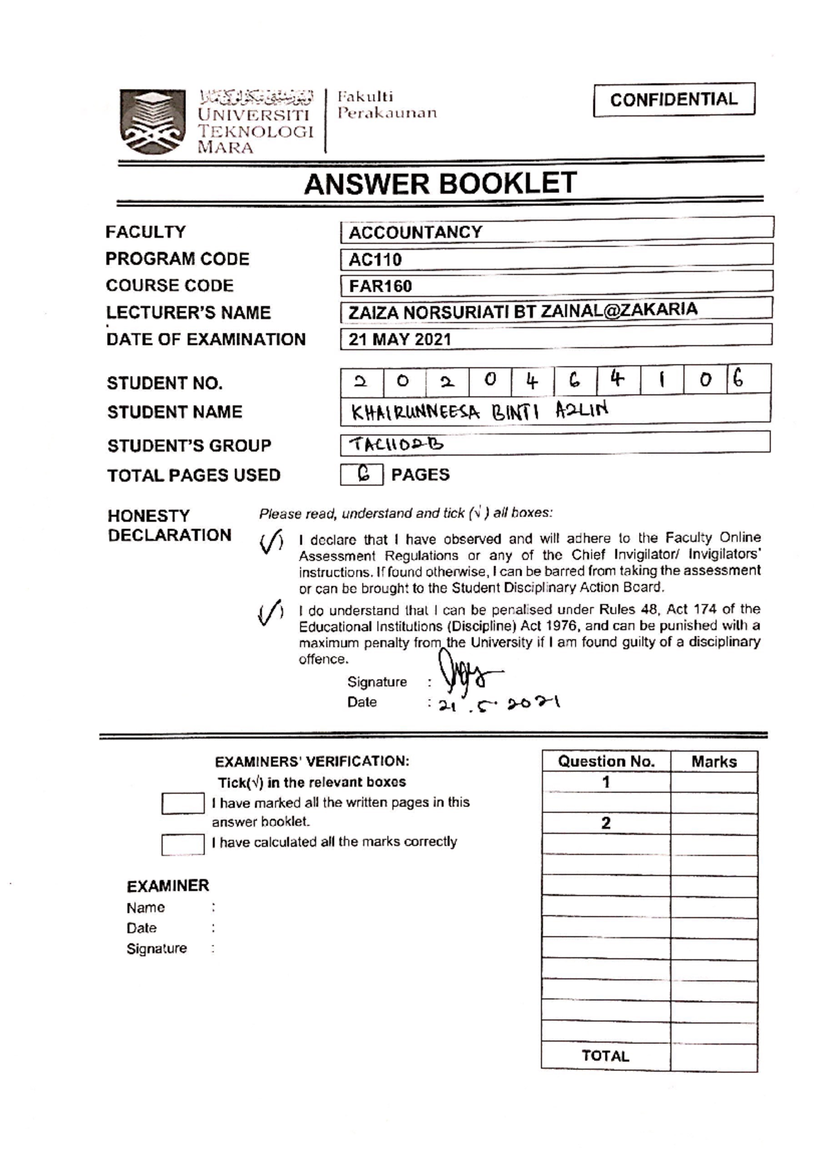FAR160 TEST - Accounting - Studocu