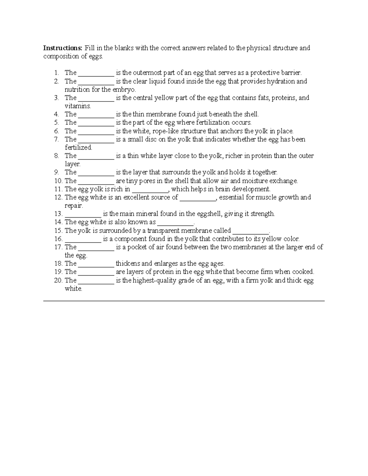 Worksheet HE - This is for the topic under preparing egg dishes ...