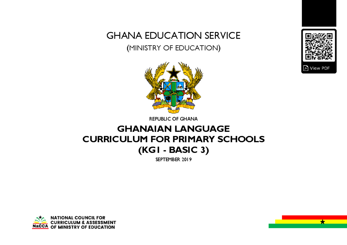 Ghanaian Language Curriculum Framework for Primary Schools (B1-B3 ...