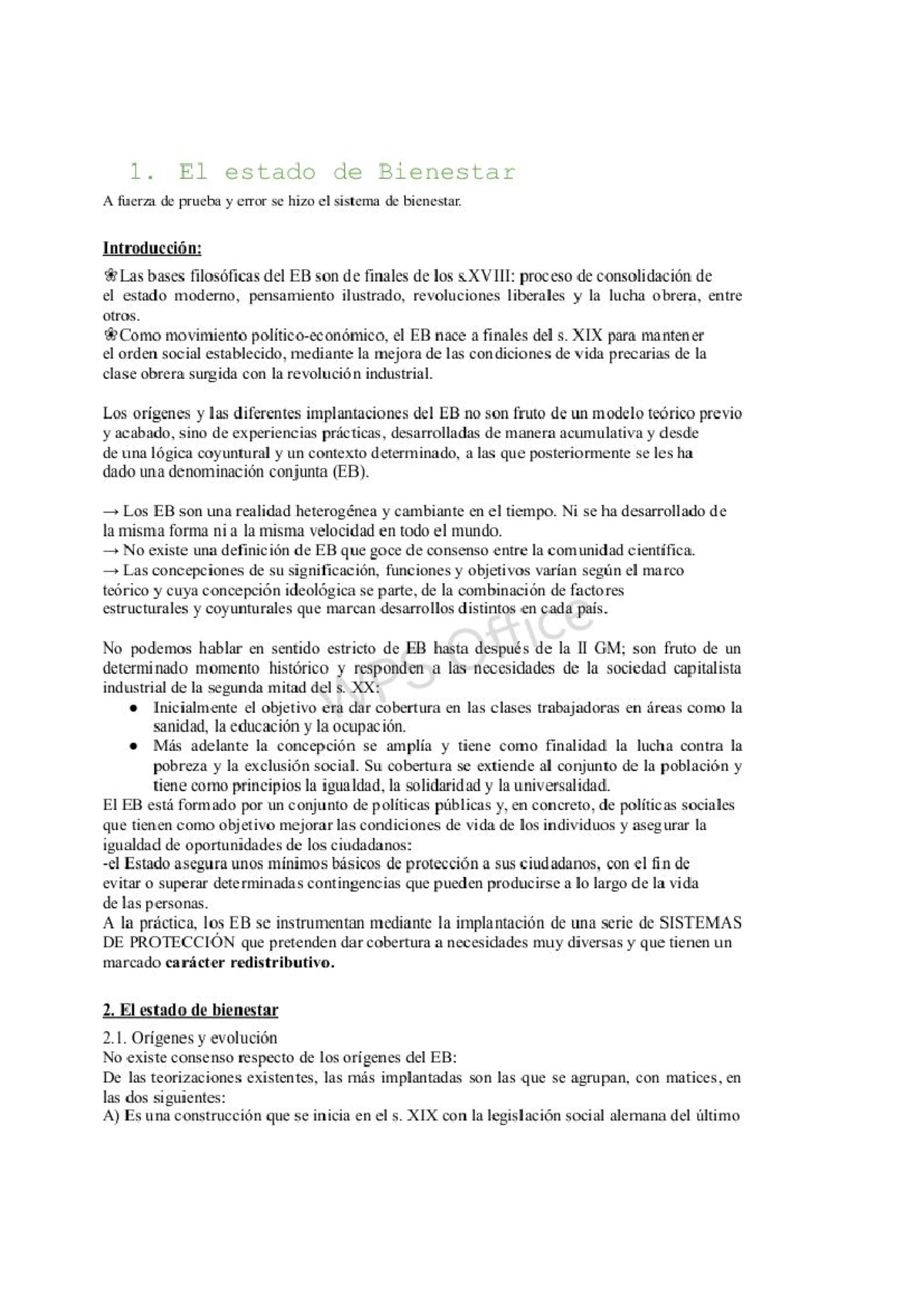 El Estado de Bienestar: Orígenes, Evolución y Modelos (EB 101) - Studocu