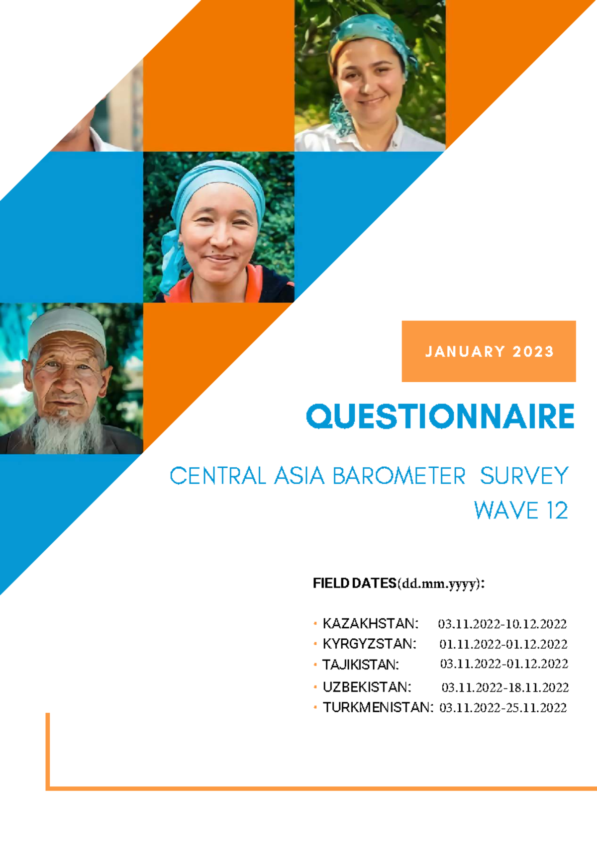 Central Asia Barometer Survey Wave 12 Questionnaire (2022) - Studocu