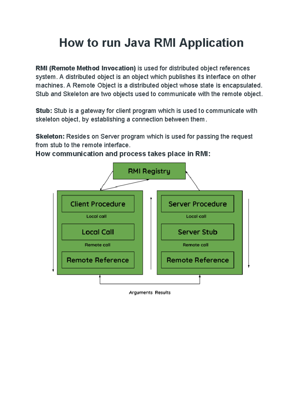 How to run Java RMI Application - A distributed object is an object ...