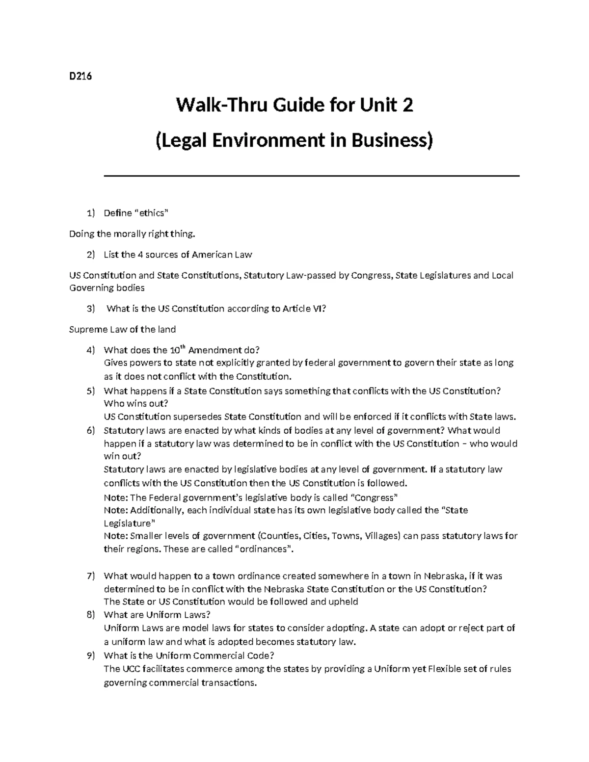 D216 Units 1 & 2 Walk-Thru Guide - D Walk-Thru Guide for Units 1 & 2 ...